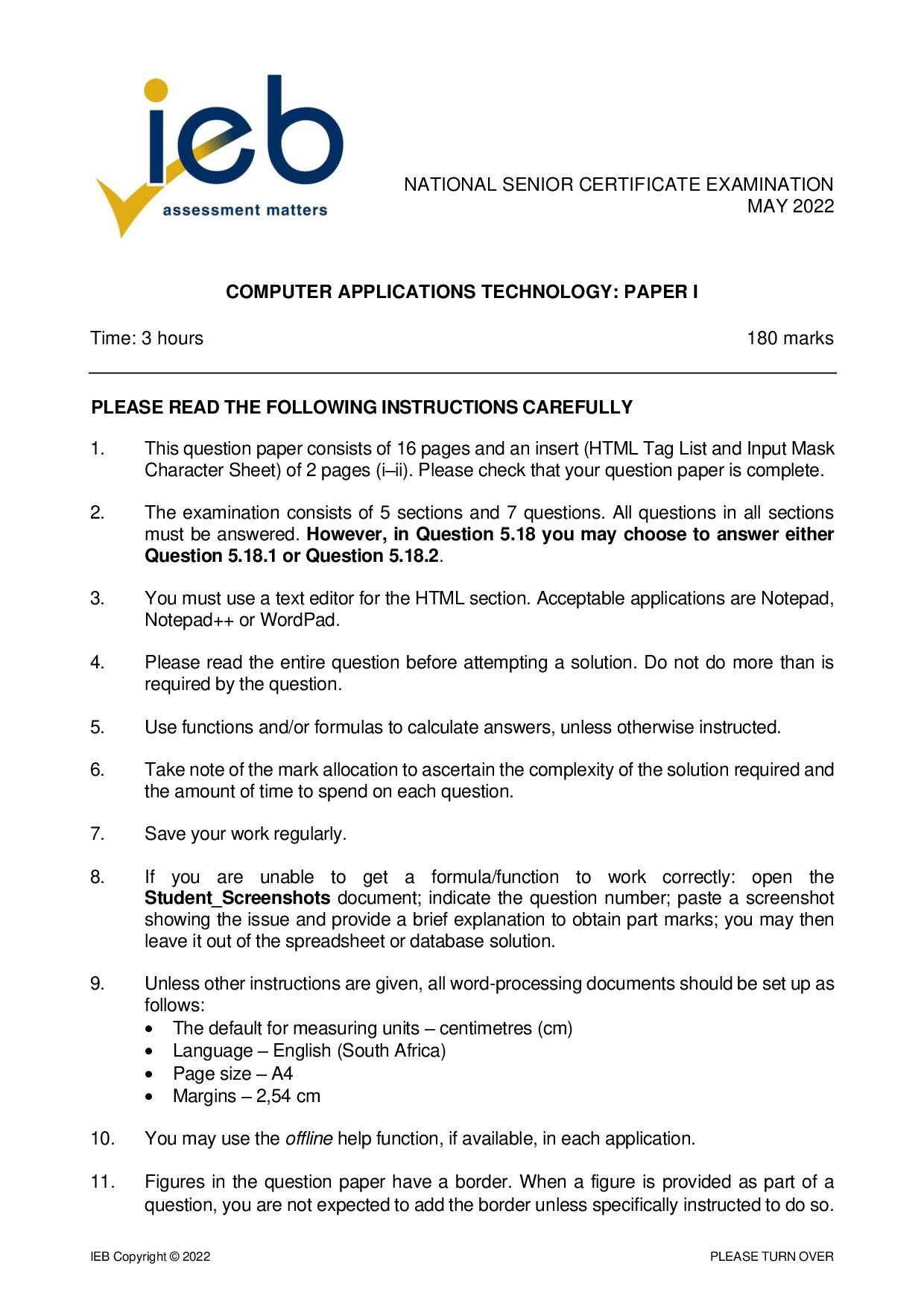 Preview of Computer Applications Technology P1 Gr12