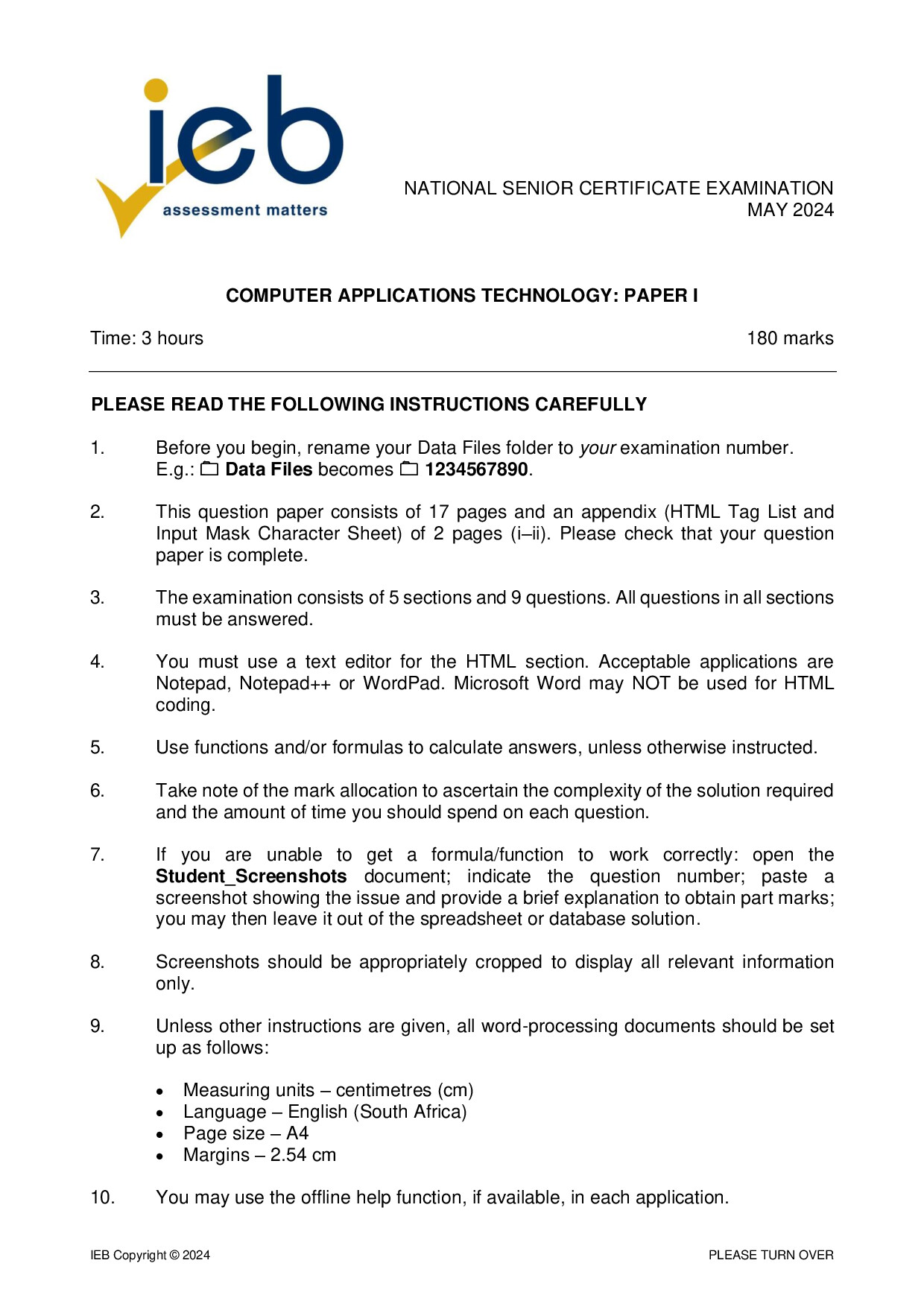 Preview of NSC CAT P1 May 2024 Gr12
