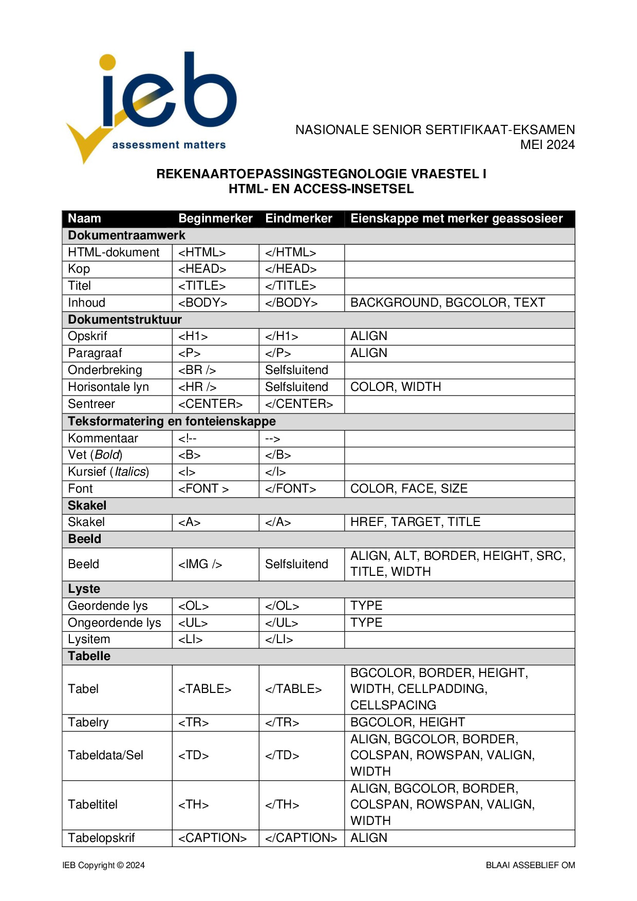Preview of NSC CAT P1 Appendix May 2024 Afr Gr12