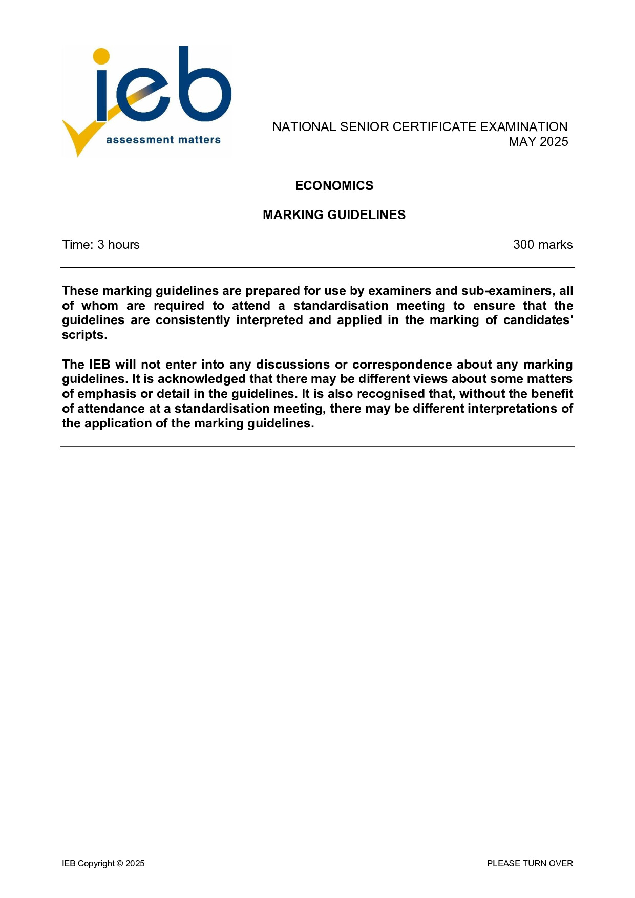 NSC Economics Memo May 2025 Gr12 | Grade 12 Accounting | EduCoast