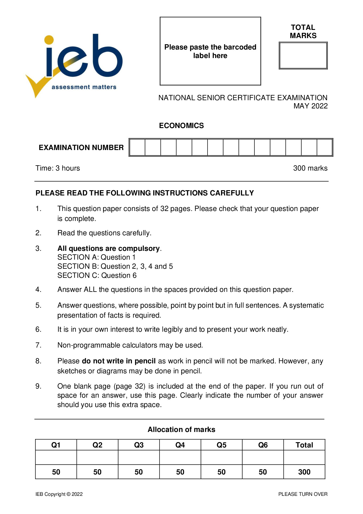 Preview of Economics May 2022 Gr12