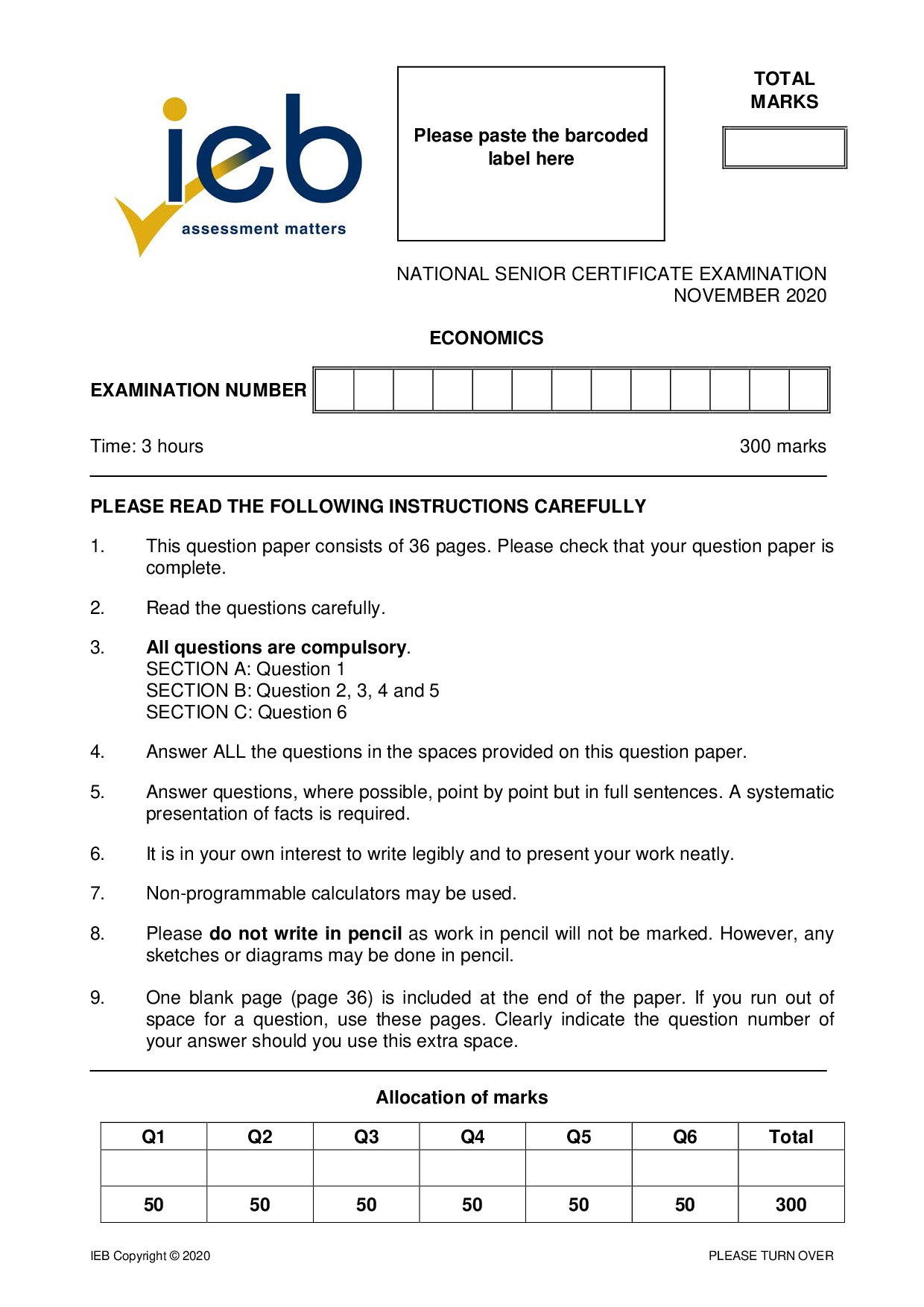 Preview of Economics 2020 Gr12