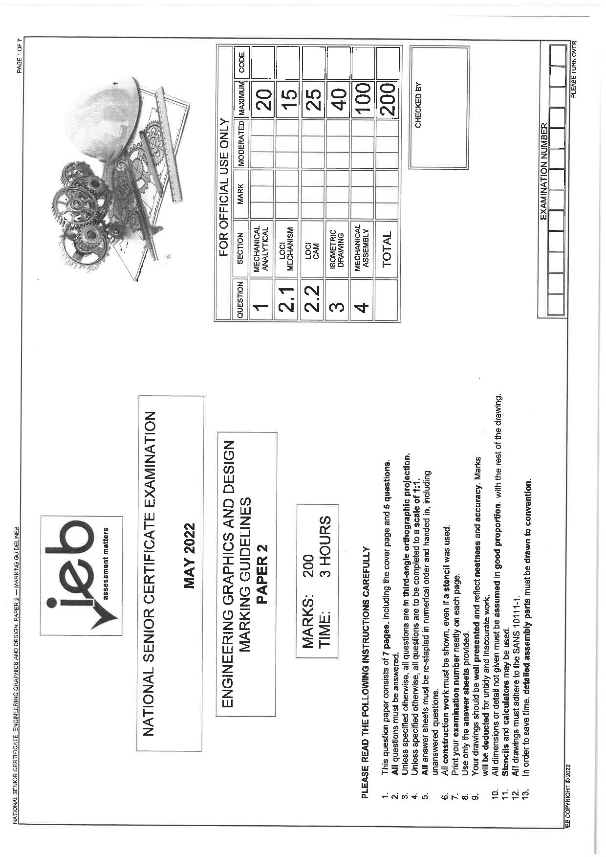 Preview of Engineering Graphics and Design P2 Memo May 2022 Gr12