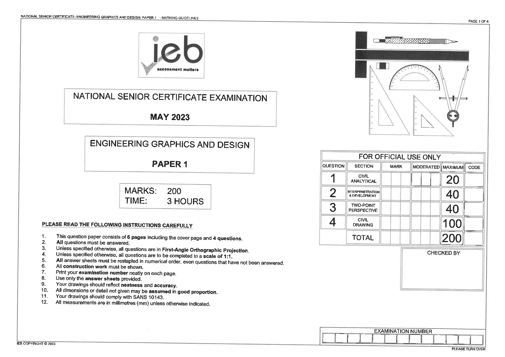 Preview of NSC EGD P1 Memo May 2023 Gr12