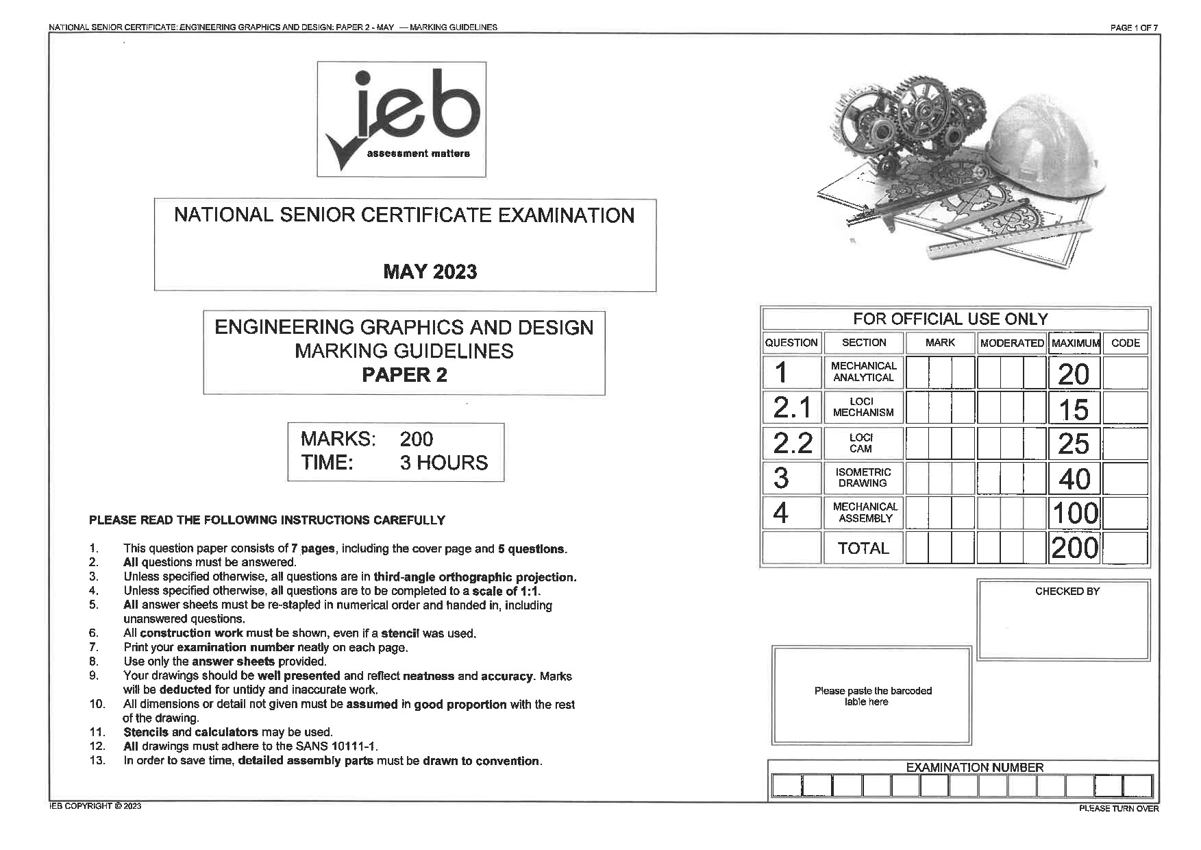 Preview of NSC EGD P2 Memo May 2023 Gr12