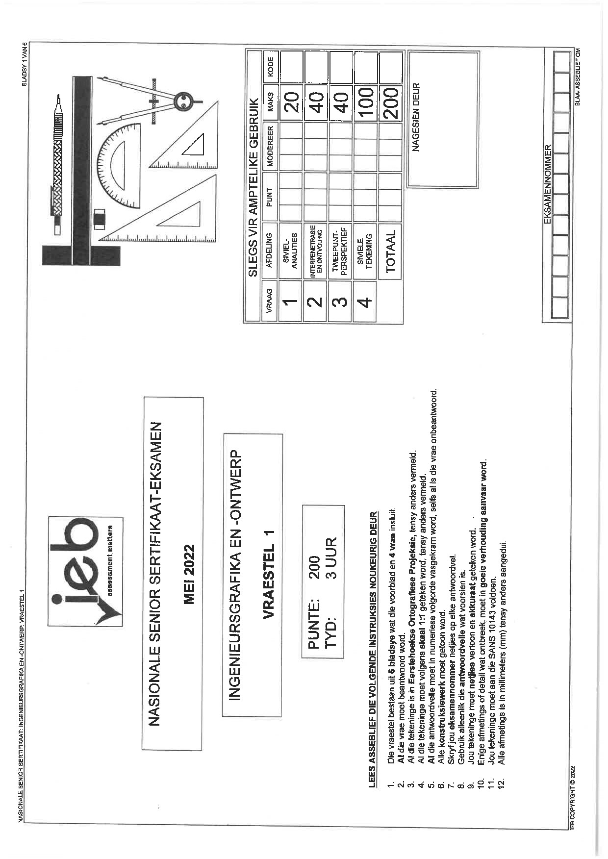 Preview of Engineering Graphics and Design P1 Afr Gr12