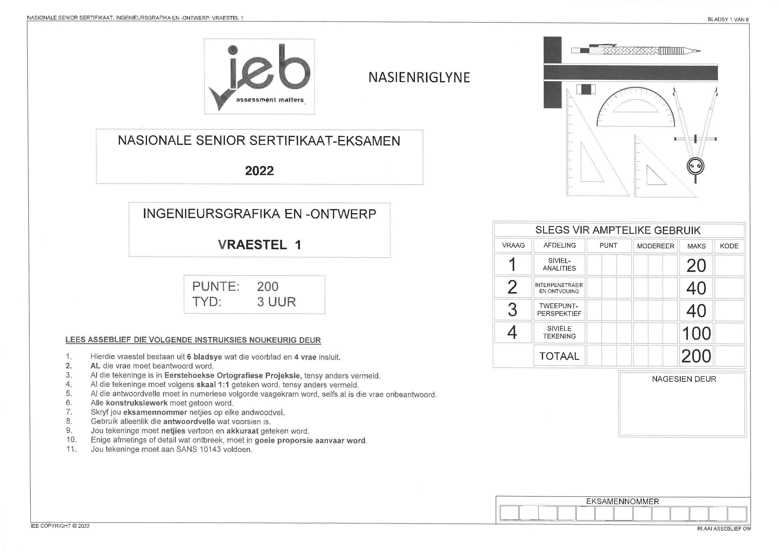 Preview of EGD P1 Memo Afr Gr12
