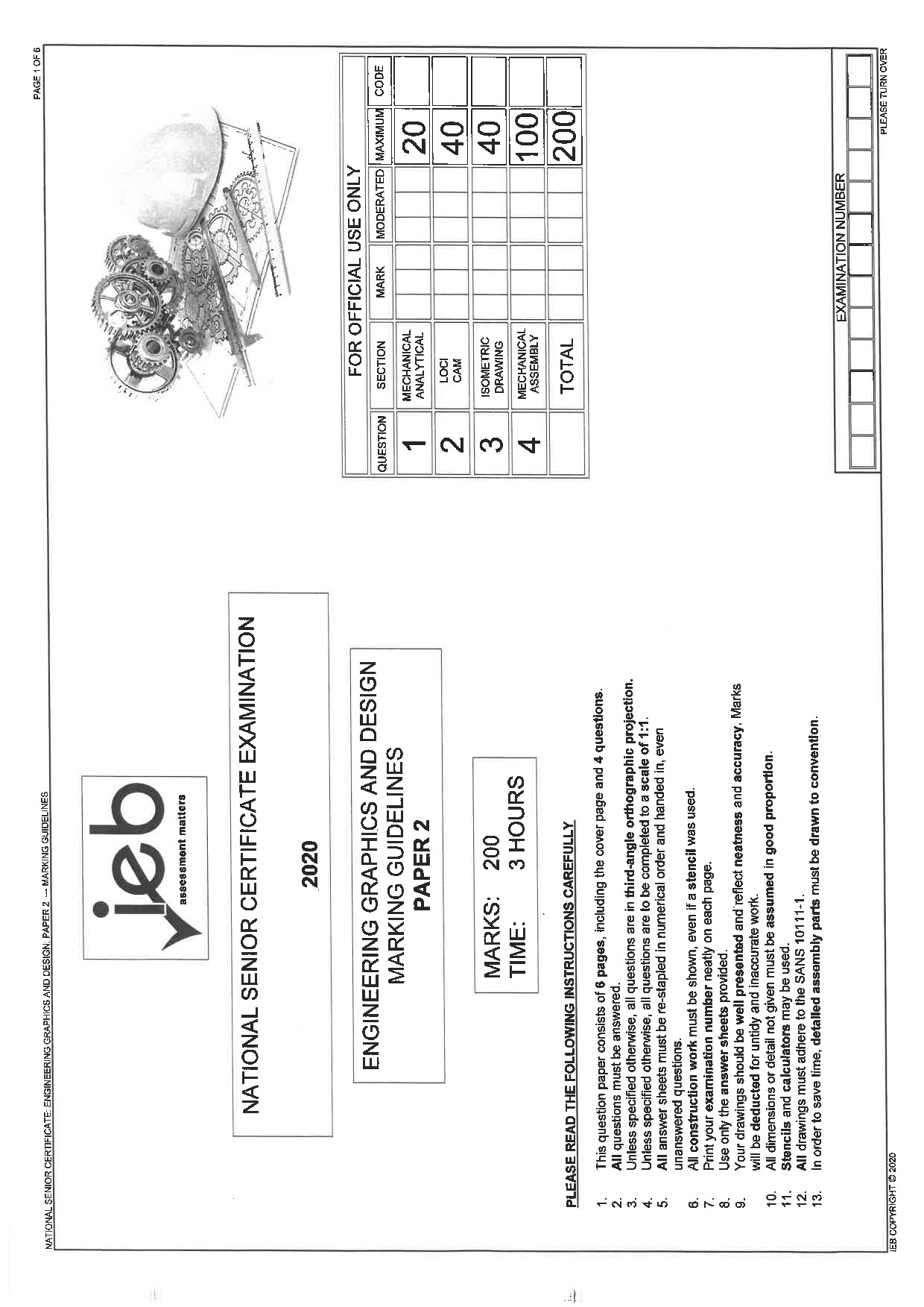 Preview of Engineering Graphics and Design P2 Memo 2020 Gr12