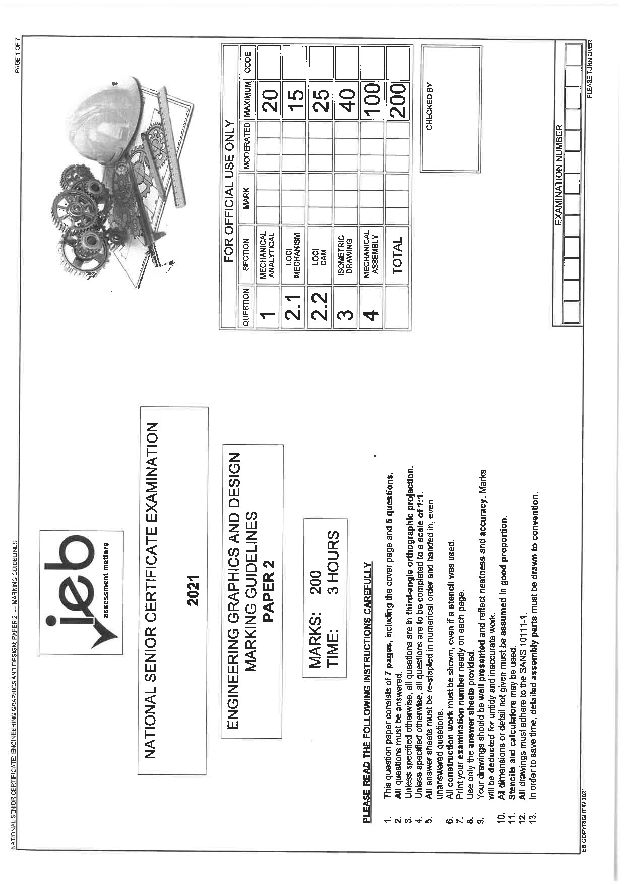 Preview of Engineering Graphics and Design P2 Memo 2021 Gr12