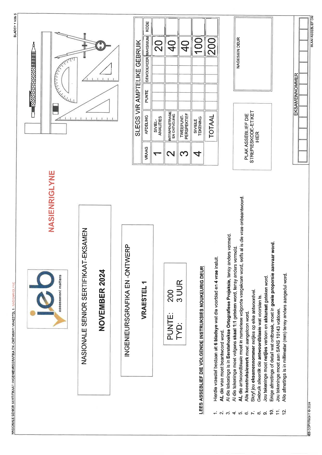 Preview of NSC EGAD P1 Nov 2024 memo Afr Gr12