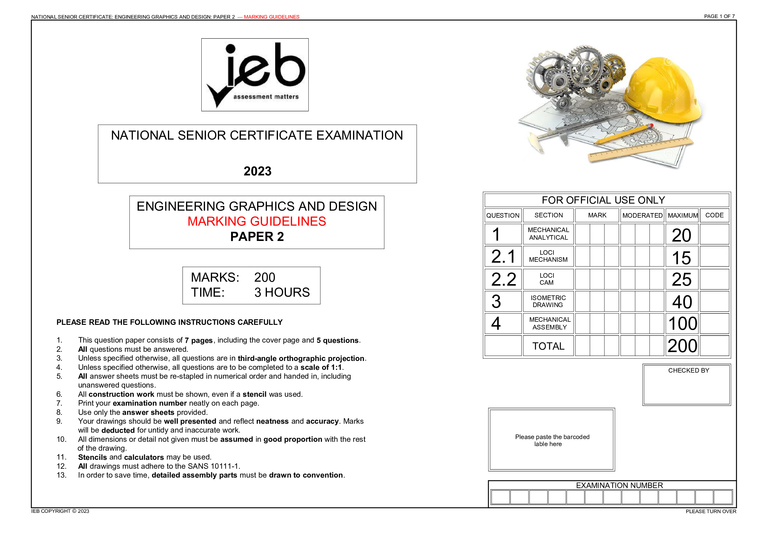 Preview of NSC EGD P2 Memo 2023 Afr Gr12