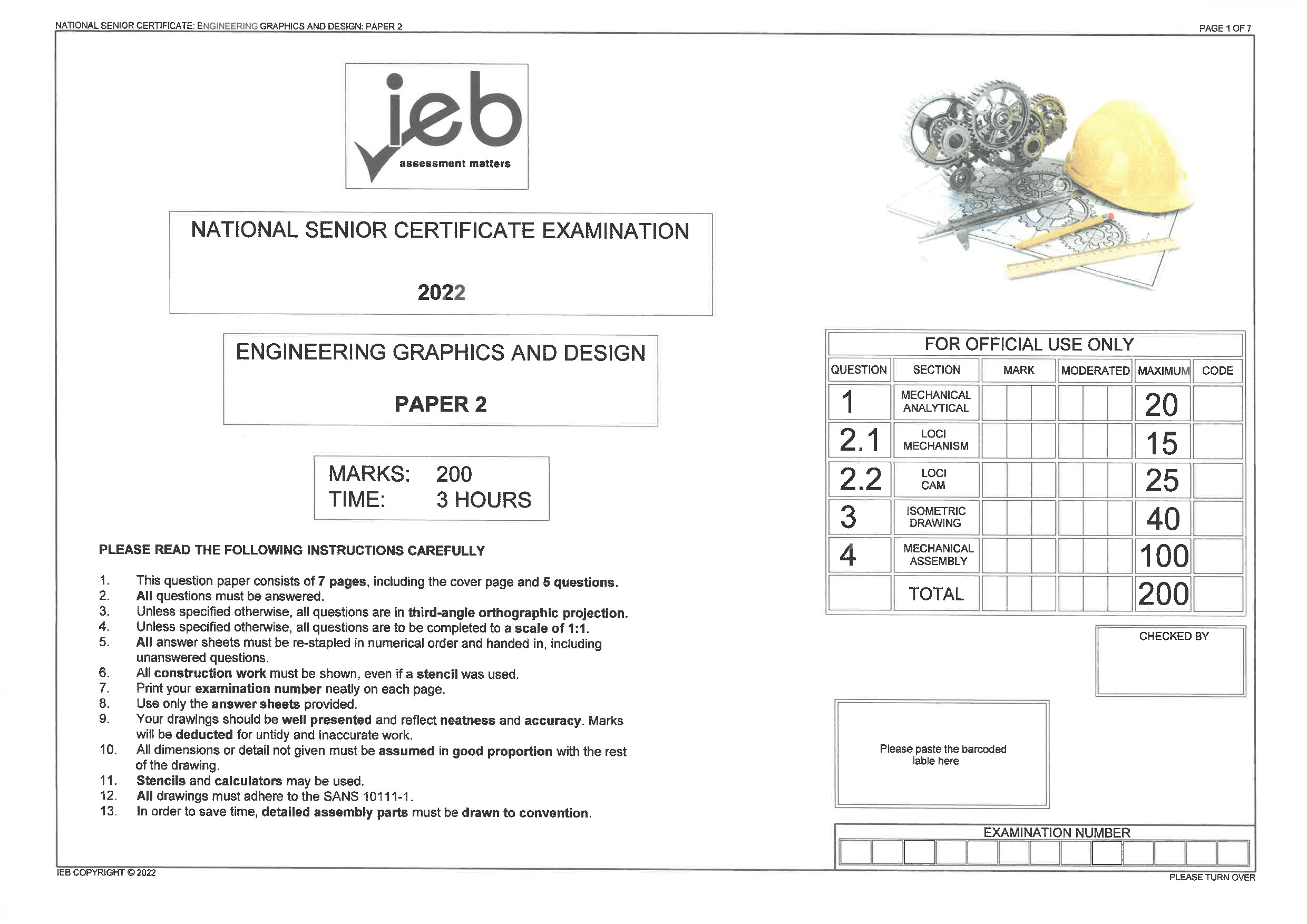 Preview of Engineering Graphics and Design P2 Gr12