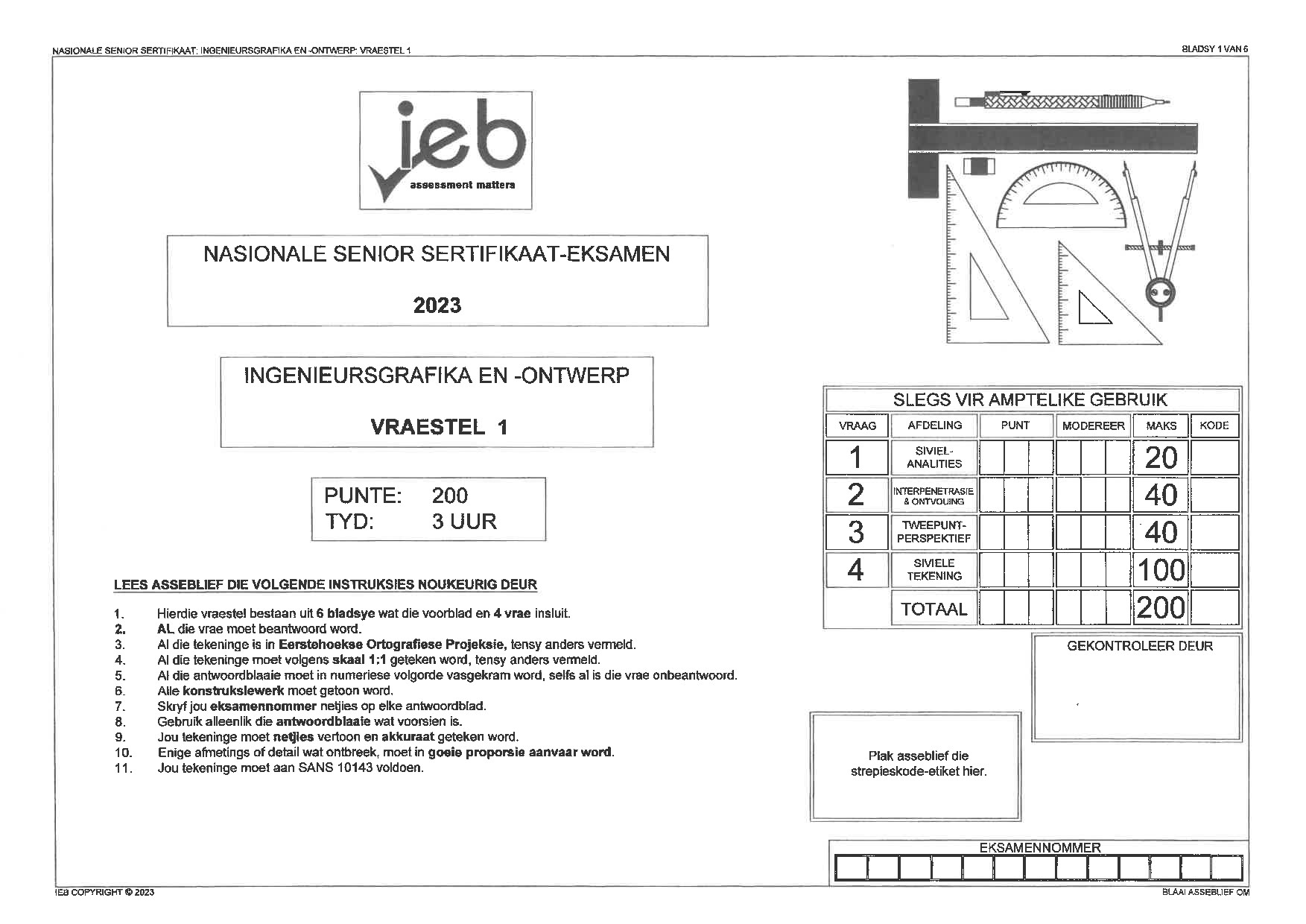 Preview of NSC EGD P1 2023 Afr Gr12