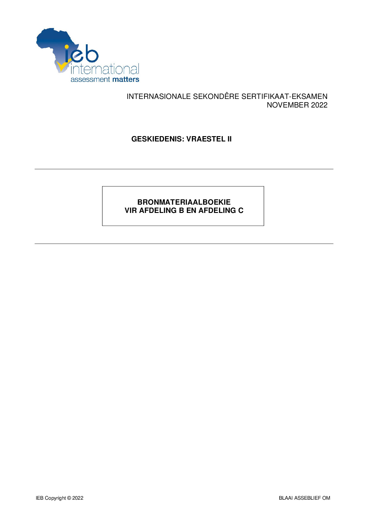 Preview of ISC History P2 Source Material Booklet 2022 Afr Gr12