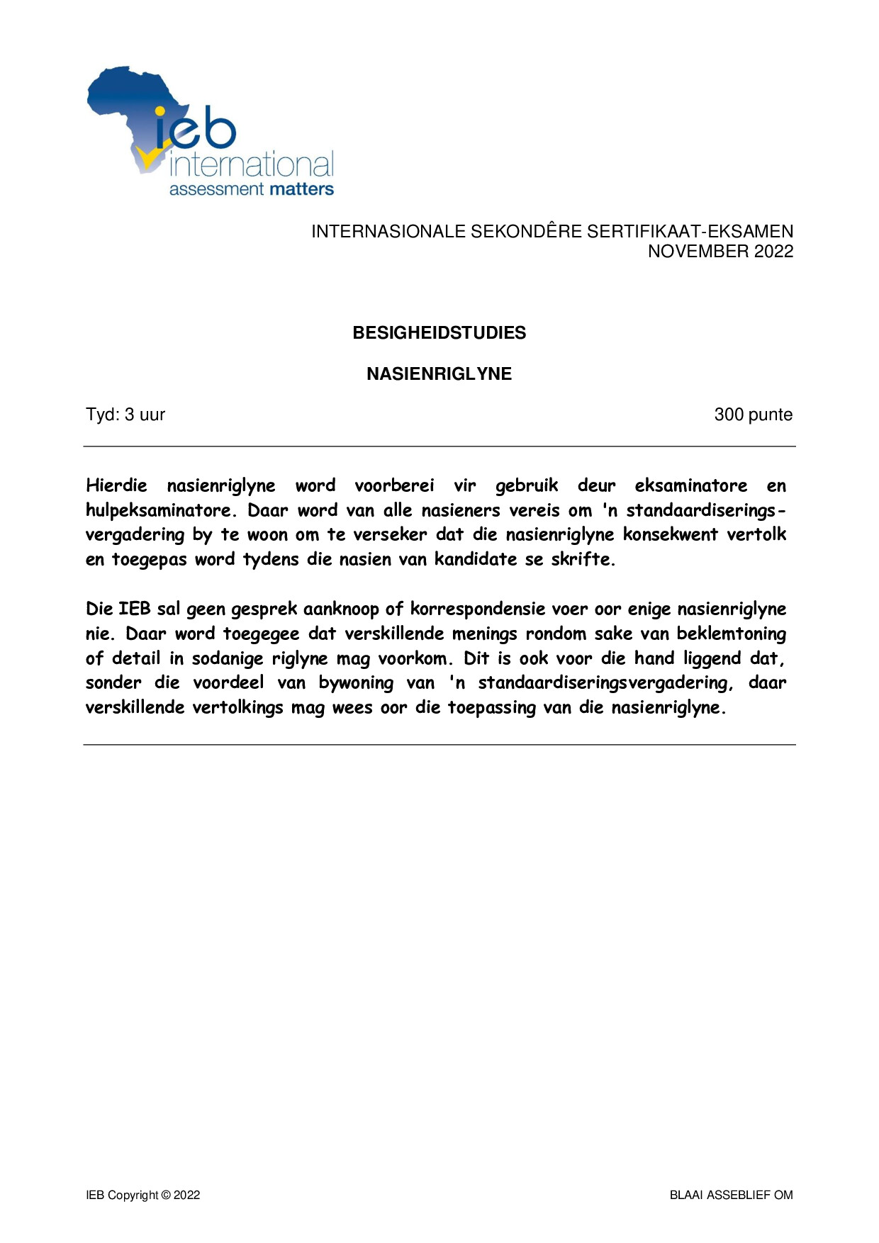Preview of ISC Business Studies Memo 2022 Afr Gr12