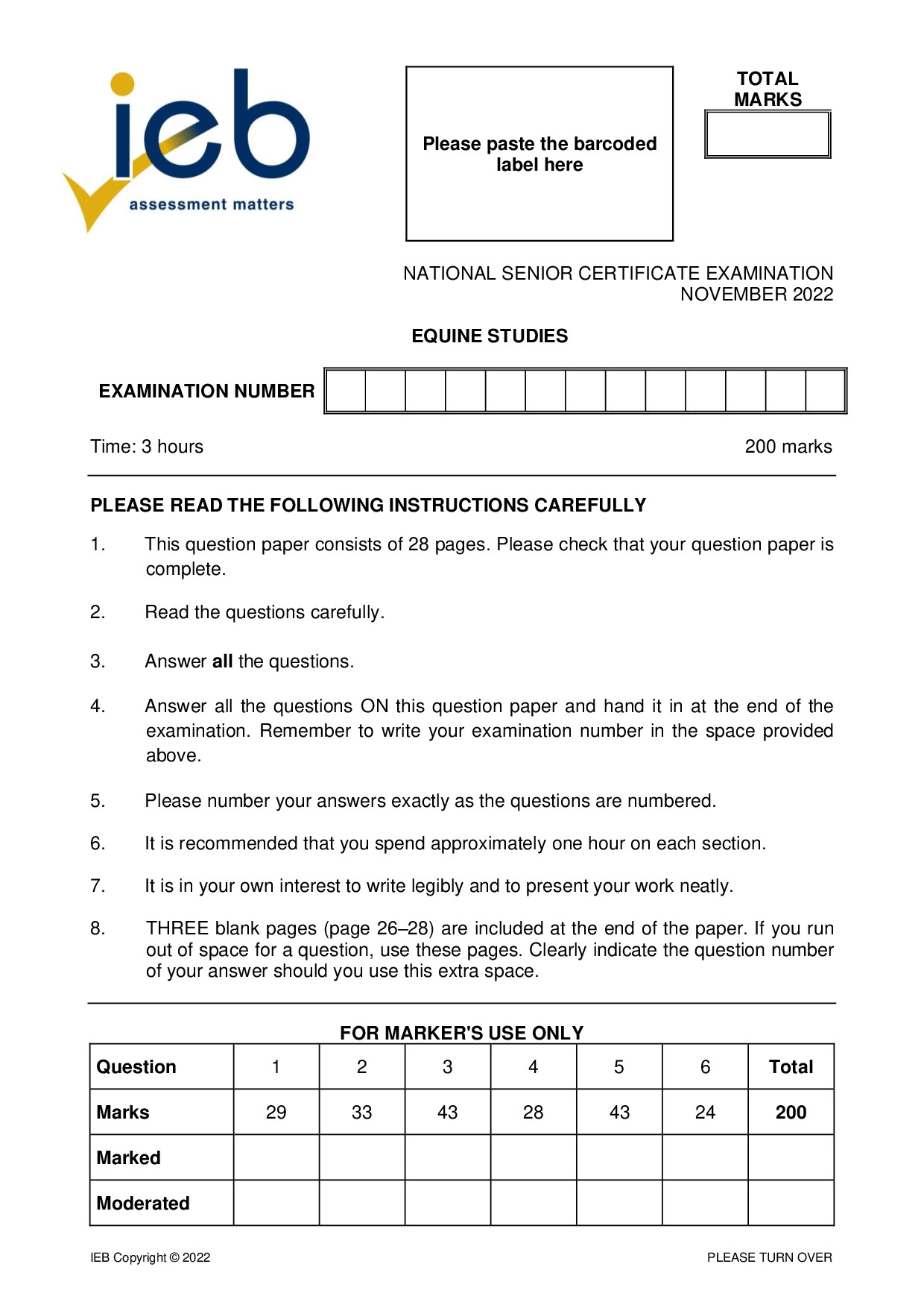Preview of Equine Studies 2022 Gr12