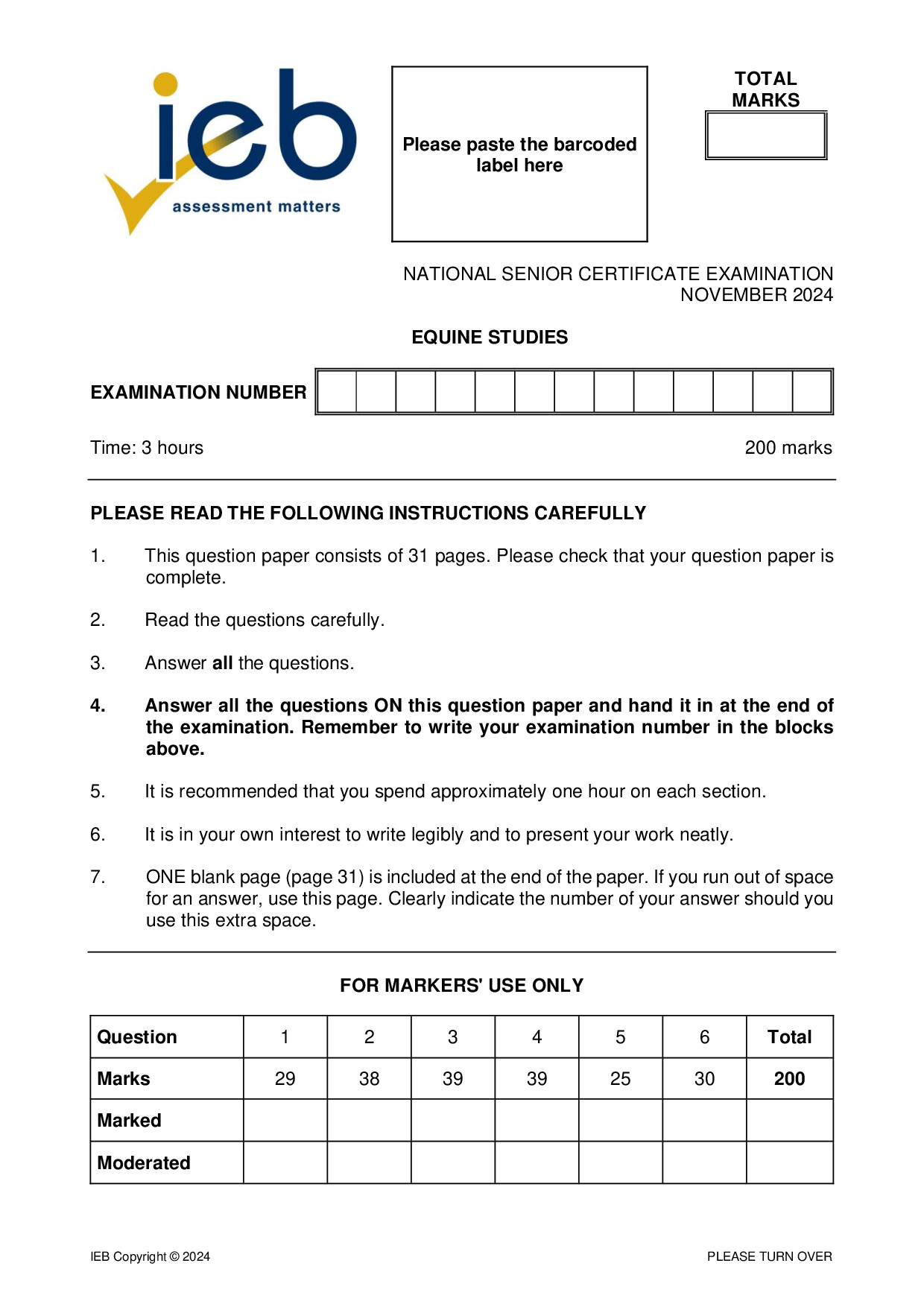 Preview of NSC Equine Studies 2024 Gr12