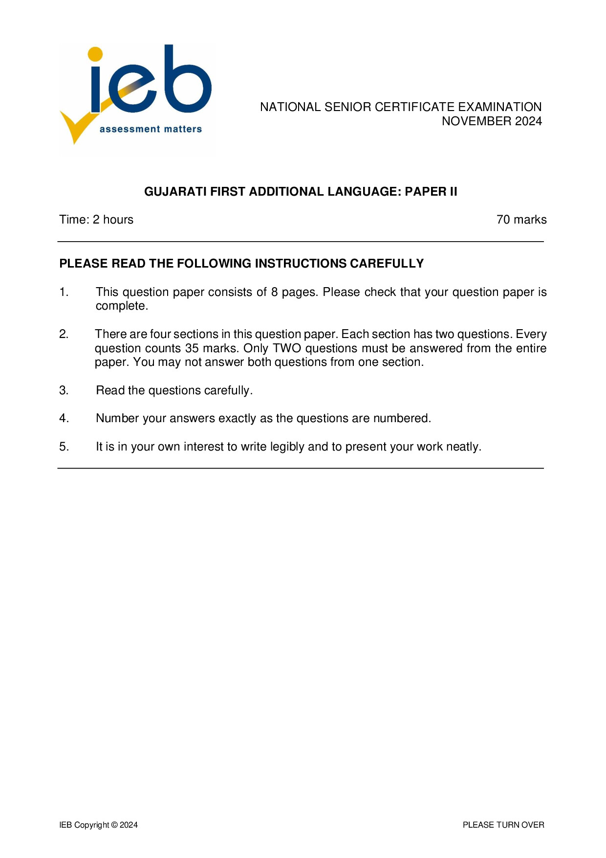 Preview of NSC Gujarati FAL P2 2024 Gr12