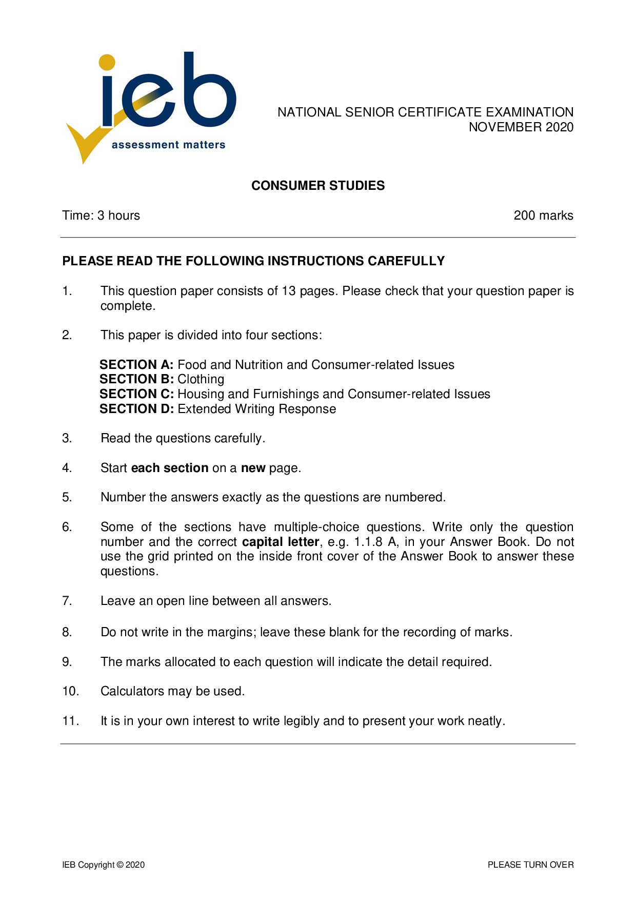 Preview of Consumer Studies 2020 Gr12