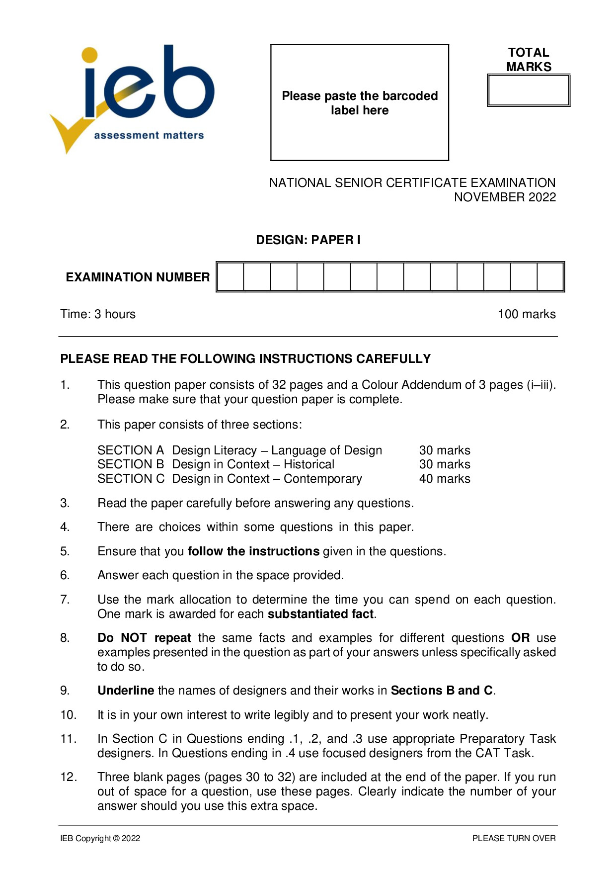 Preview of Design P1 2022 Gr12