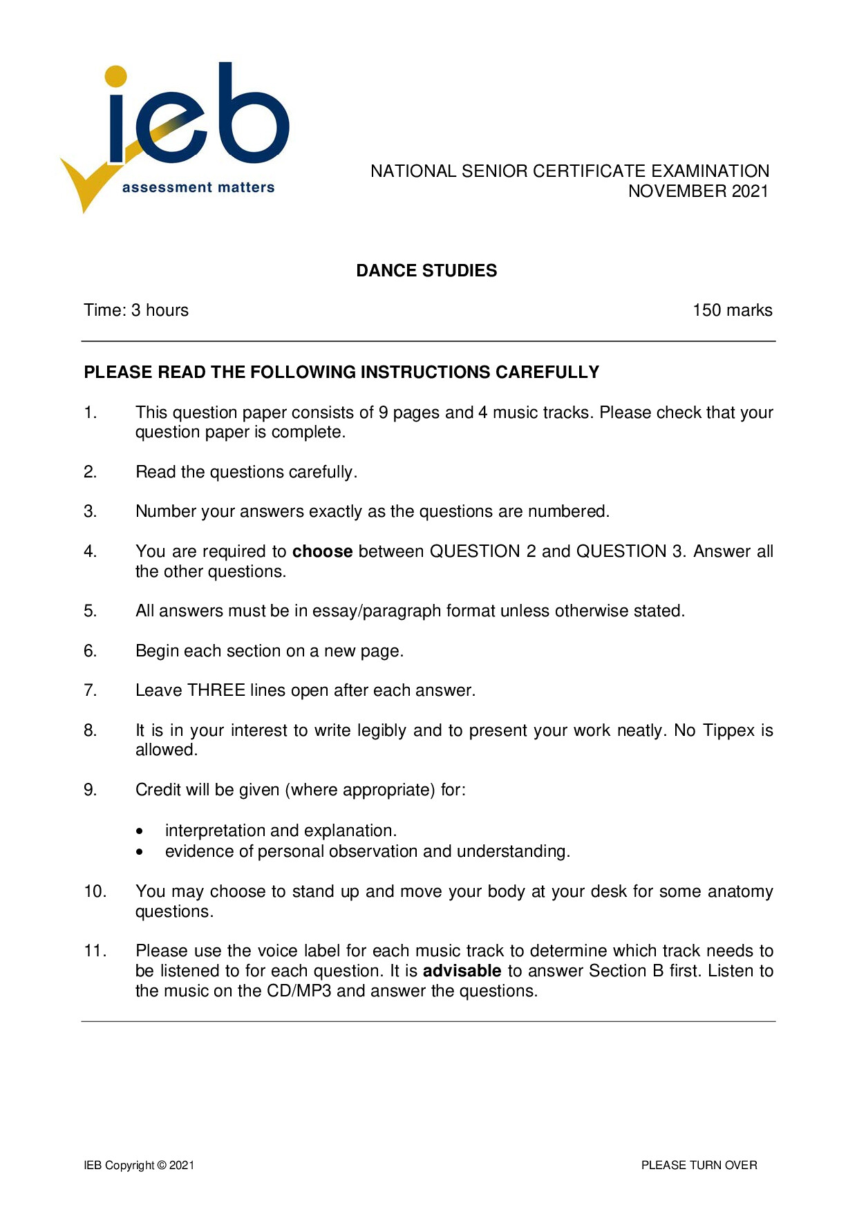 Preview of Dance 2021 Gr12