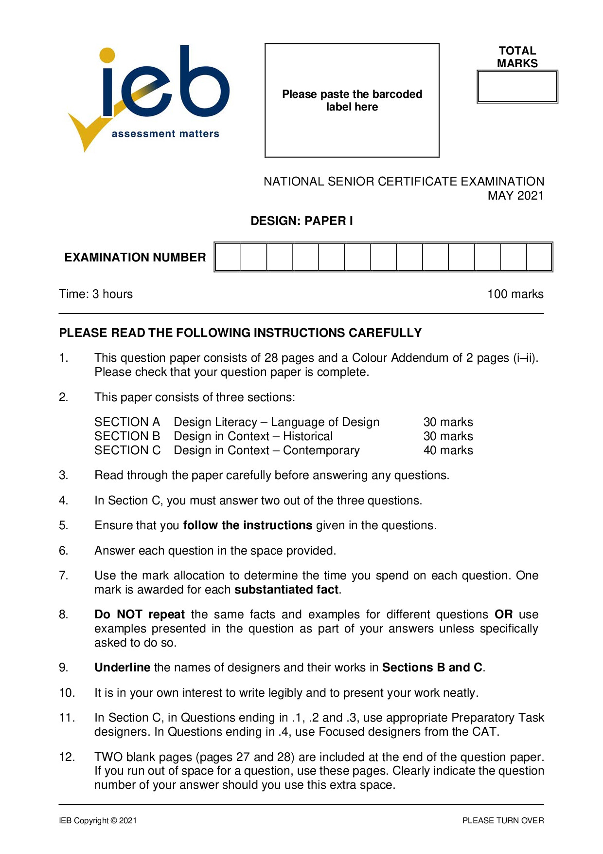 Preview of Design May 2021 Gr12