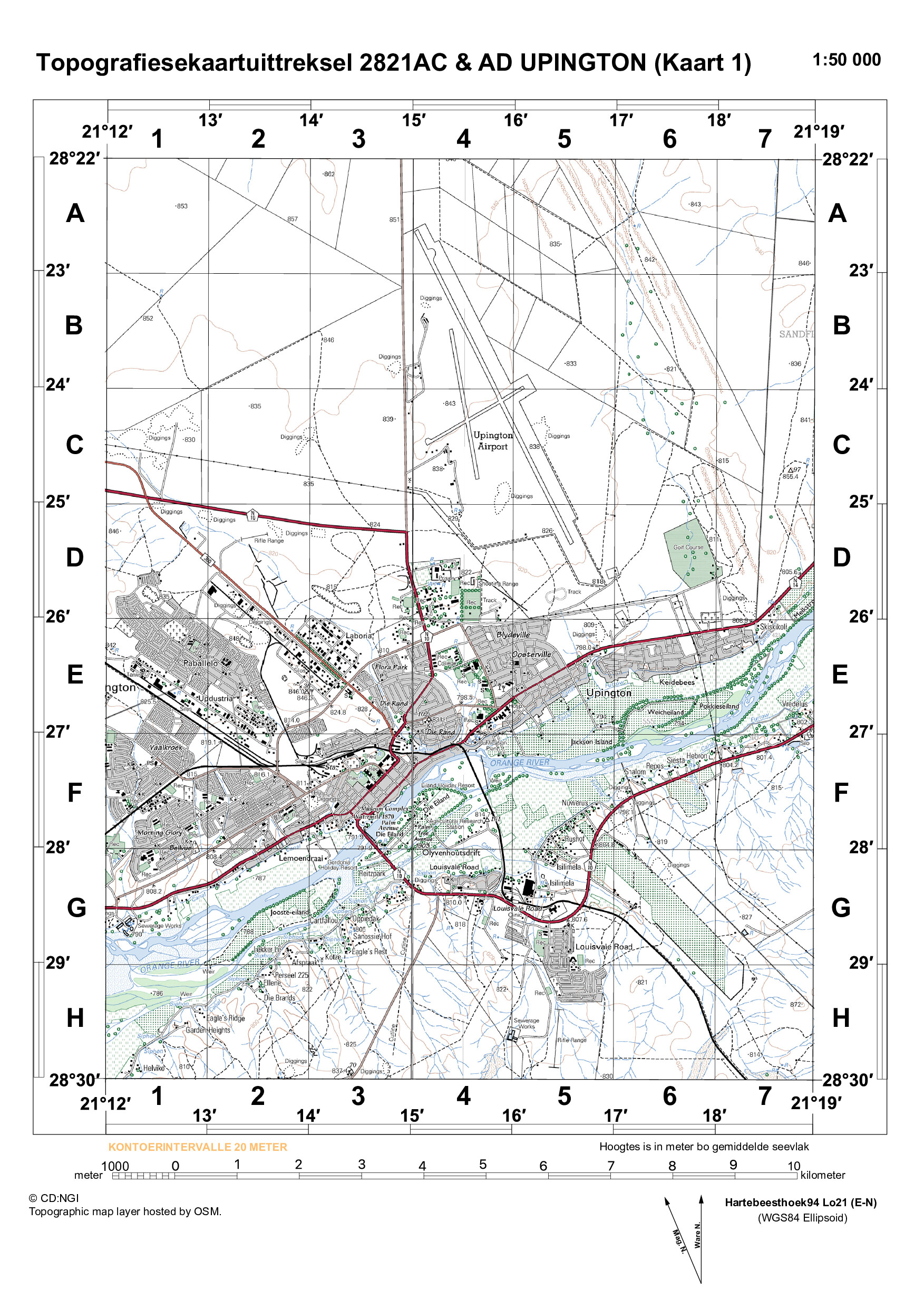 Preview of ISC Geography P2 2022 Topographic Upington Afr Gr12