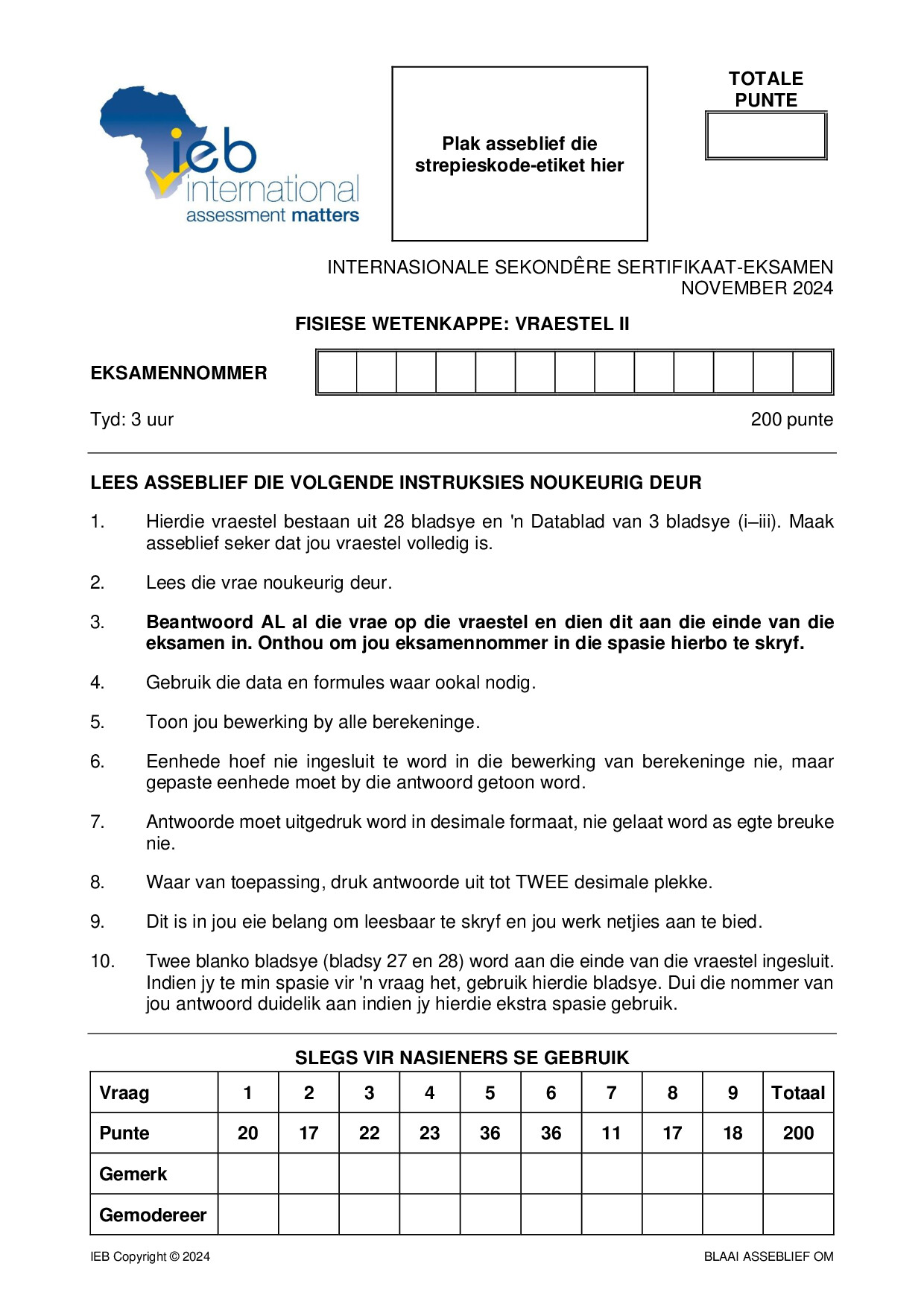 Preview of ISC Physical Sciences P2 2024 Afr Gr12