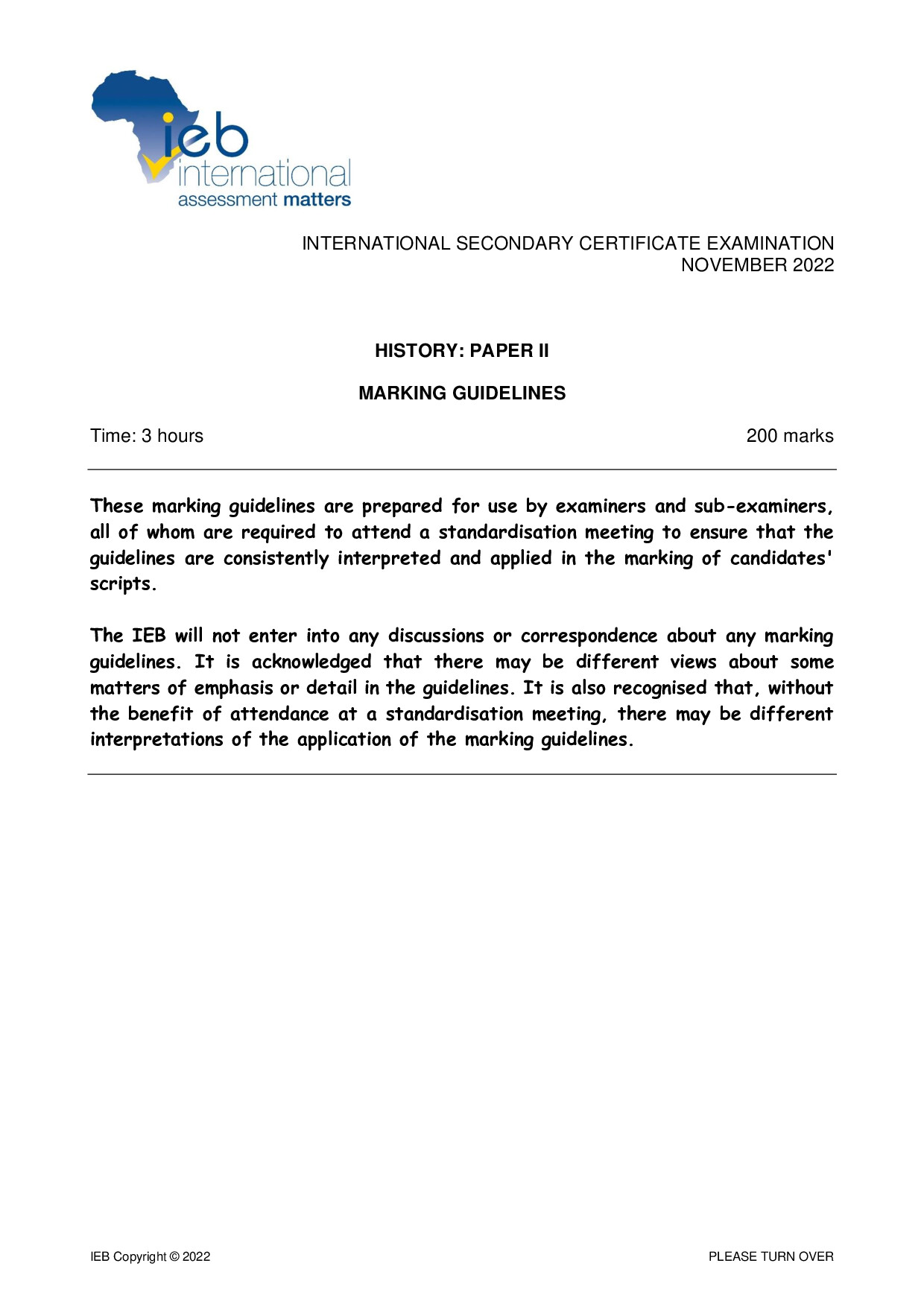 Preview of ISC History P2 Memo 2022 Gr12