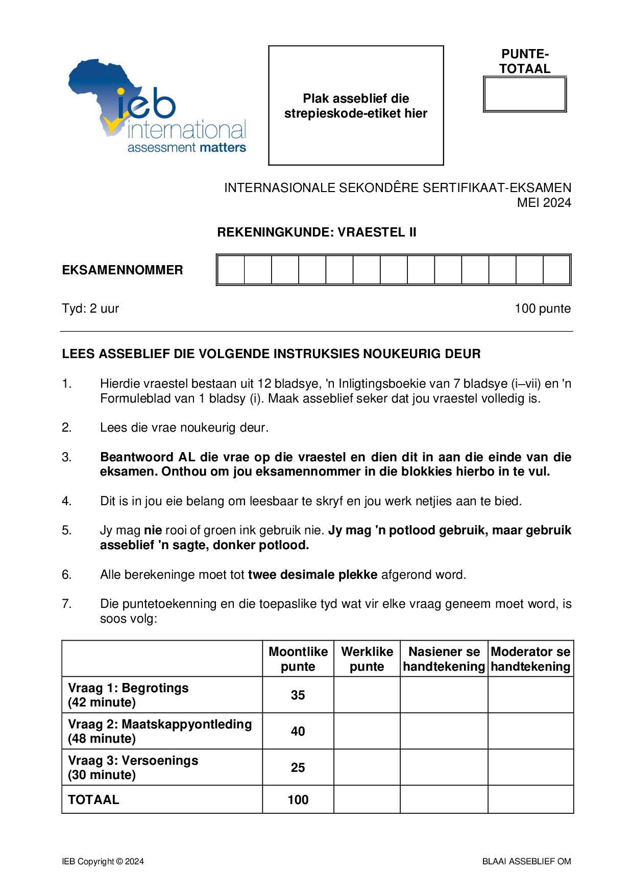 Preview of ISC Accounting P2 May 2024 Afr Gr12