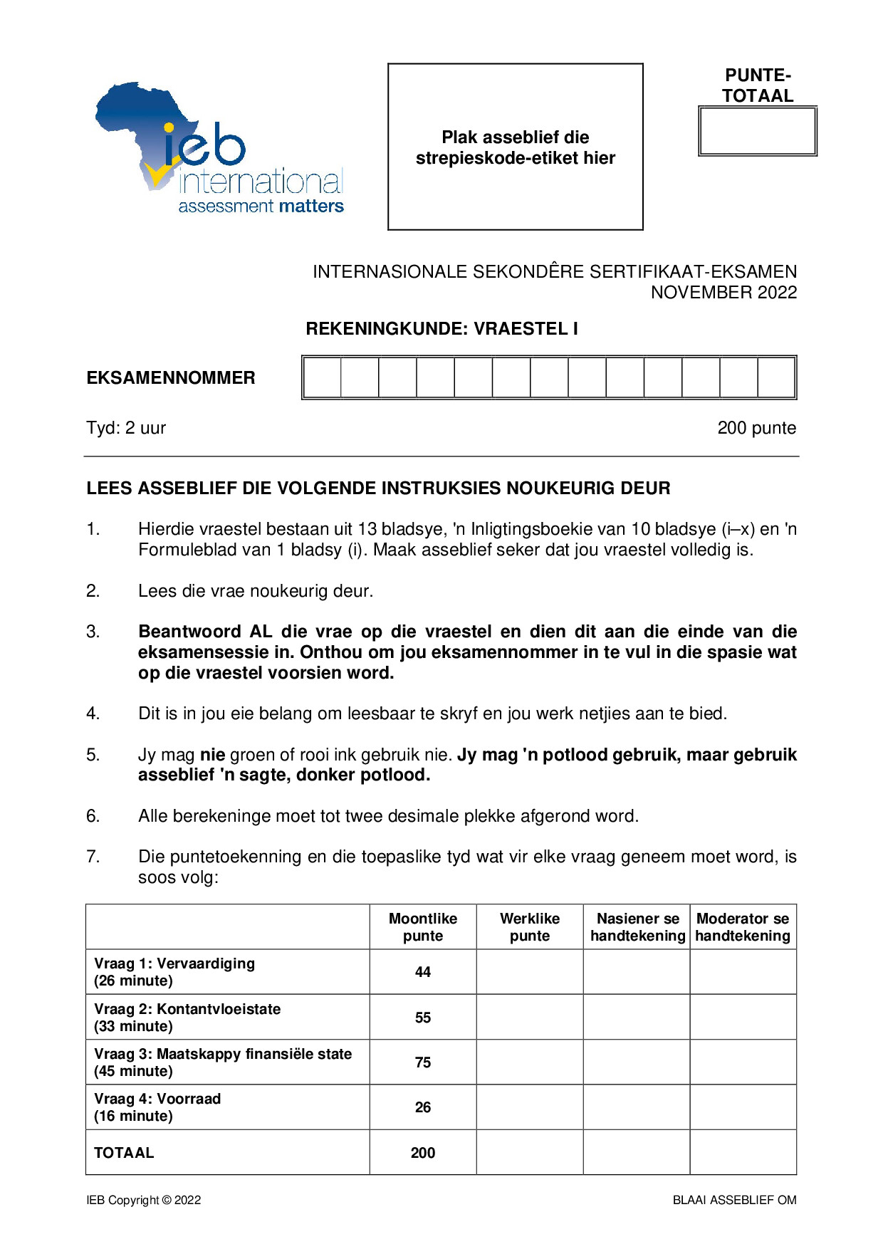 Preview of ISC Accounting P1 2022 Afr Gr12