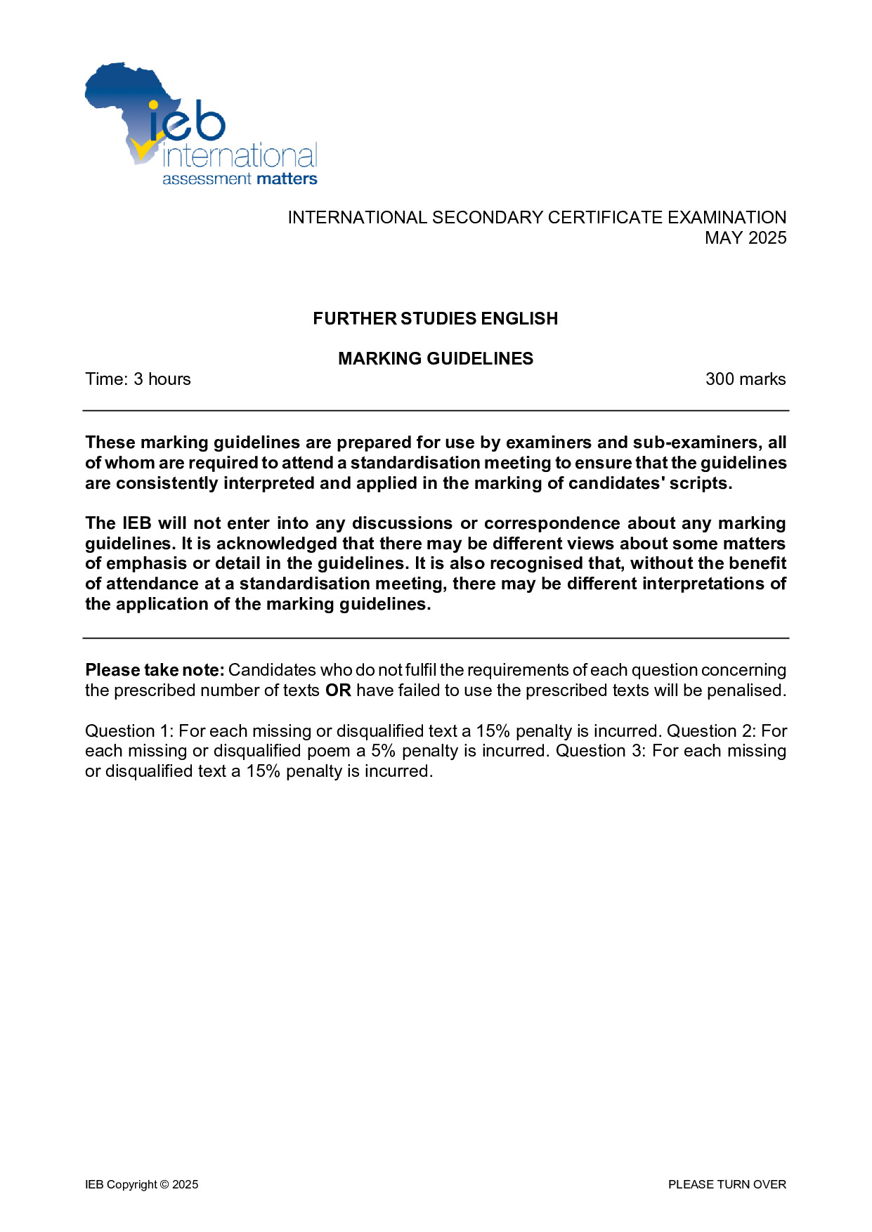 Preview of ISC Further Studies English Memo May 2025 Gr12