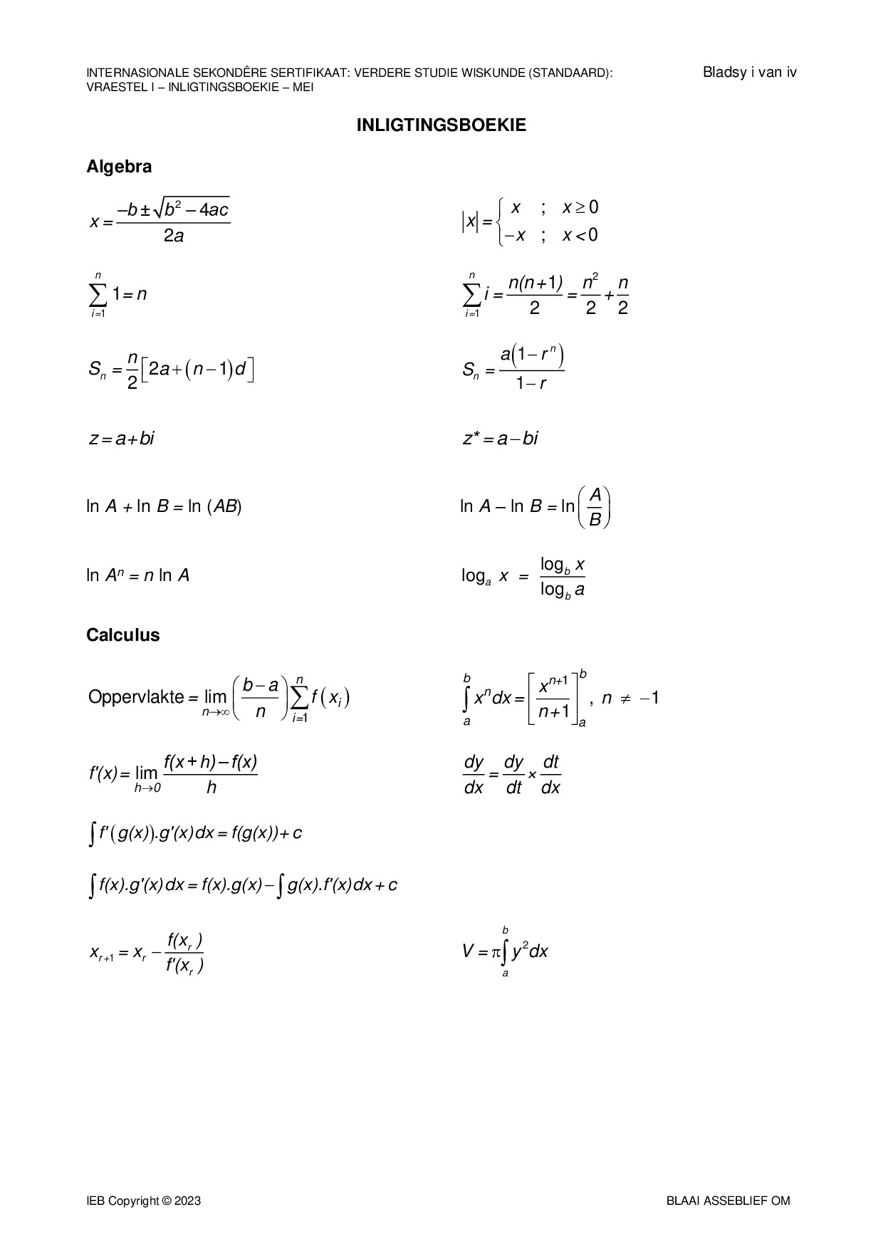 Preview of ISC Further Studies Maths Mod 1 Booklet May 2023 Afr Gr12