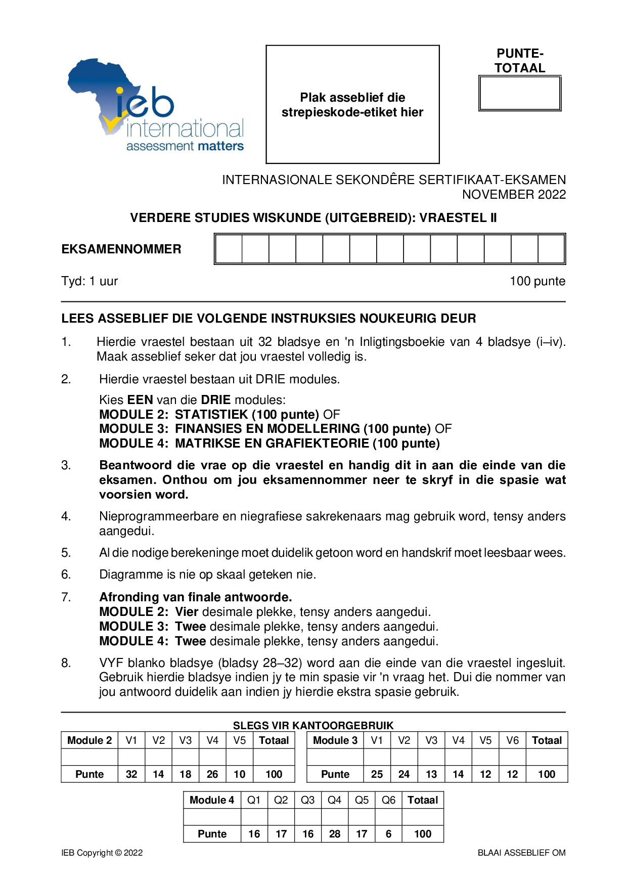 Preview of ISC Further Studies Maths P2 2022 combined WO Afr Gr12