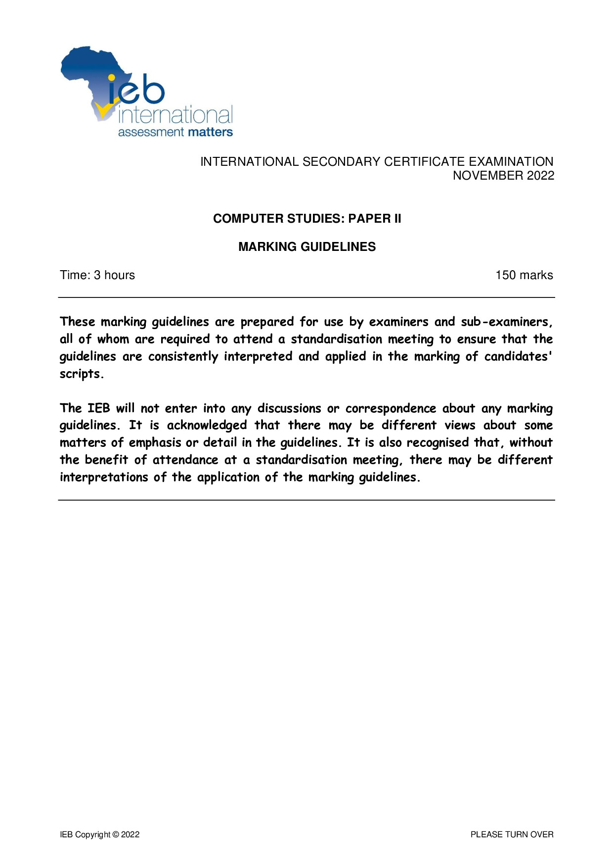 Preview of ISC Computer Studies P2 Memo 2022 Gr12