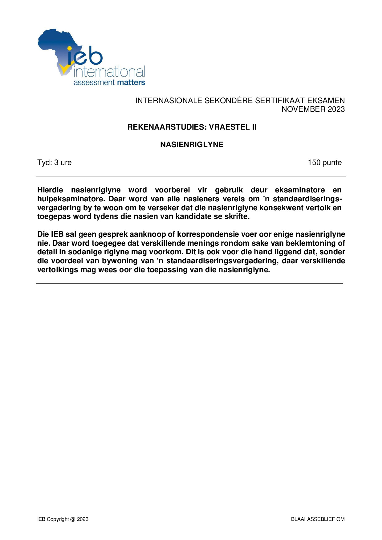 Preview of ISC Computer Studies P2 Memo 2023 Afr Gr12
