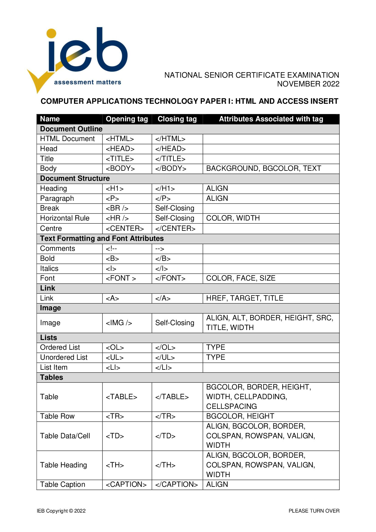 Preview of Computer Applications Technology P1 Insert 2022 Gr12