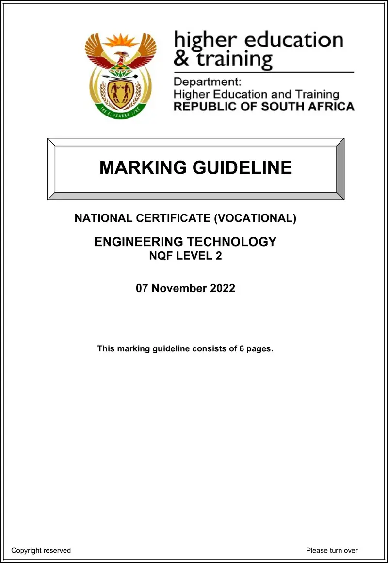 Nc1160 Engineering Technology L2 Memo Nov 2022