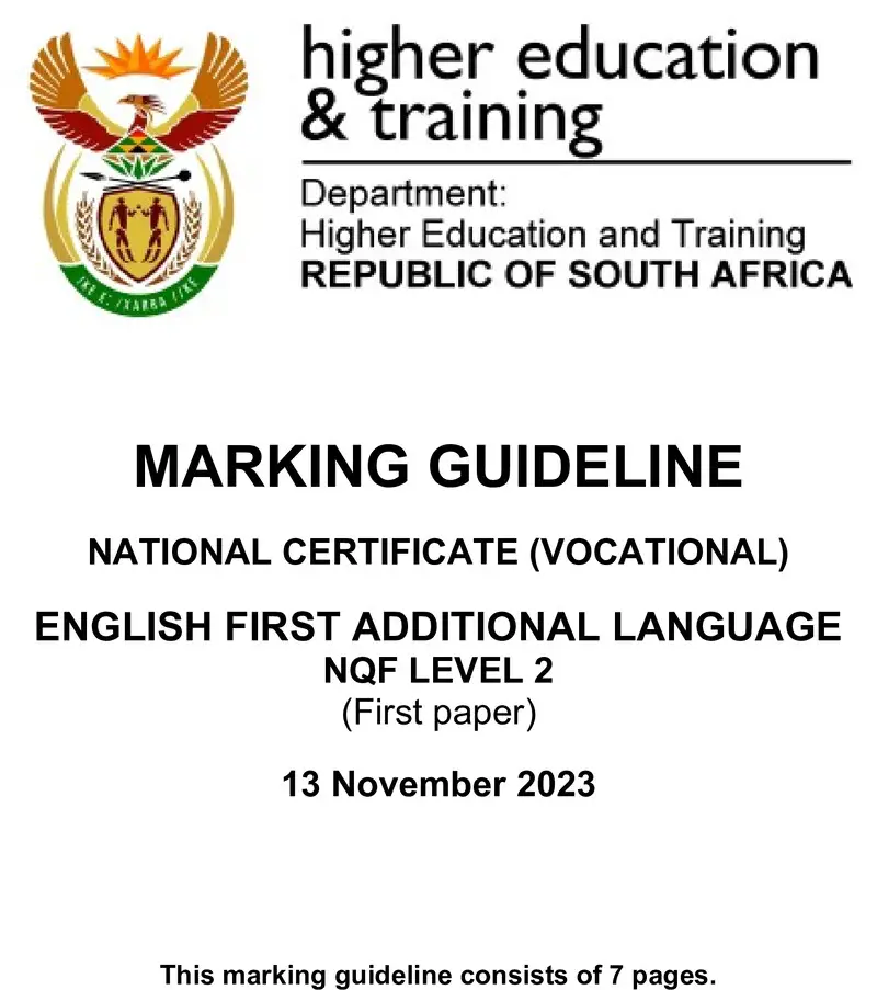 Nc1170 English First Additional Language L2 P1 Nov Mg 2023 Signed Off