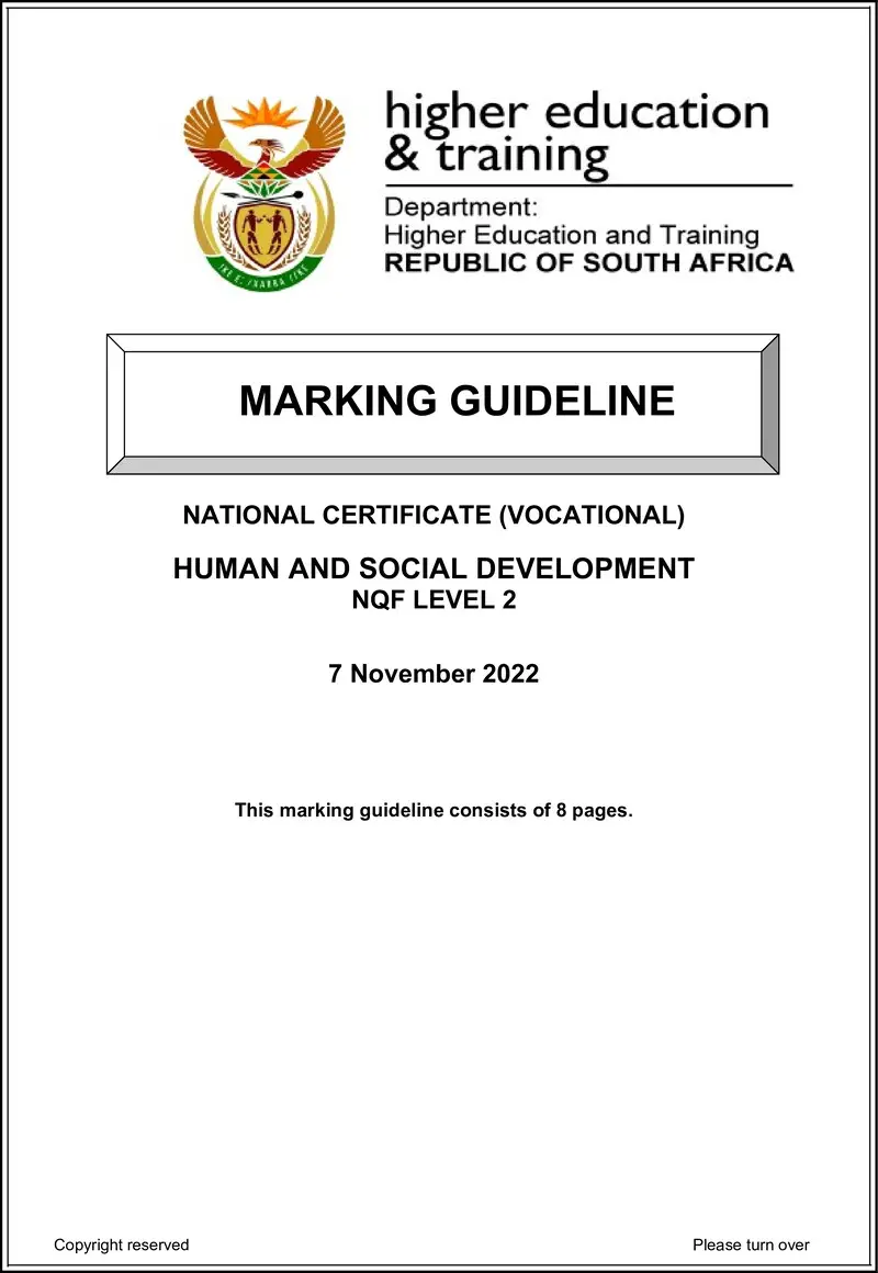 Nc1480 Human And Social Development L2 Nov Memo 2022