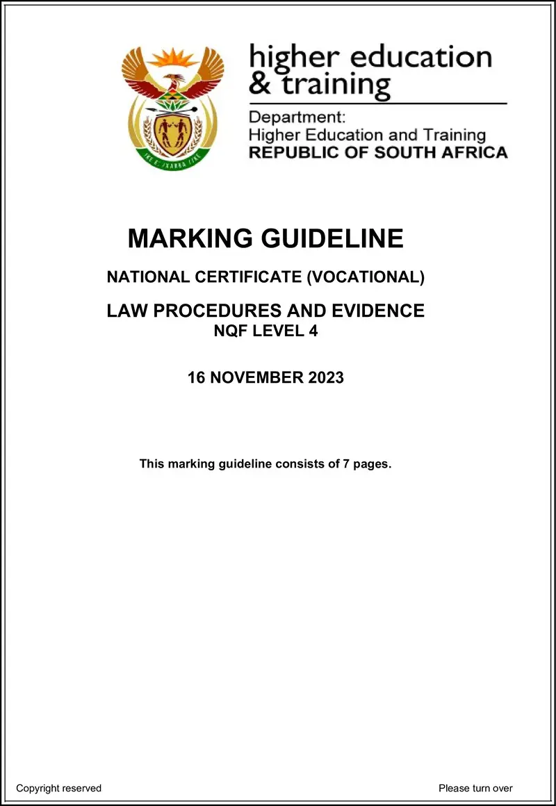 Nc1670 Law Procedures And Evidence L4 Memo Nov 2023 Signed Off 1