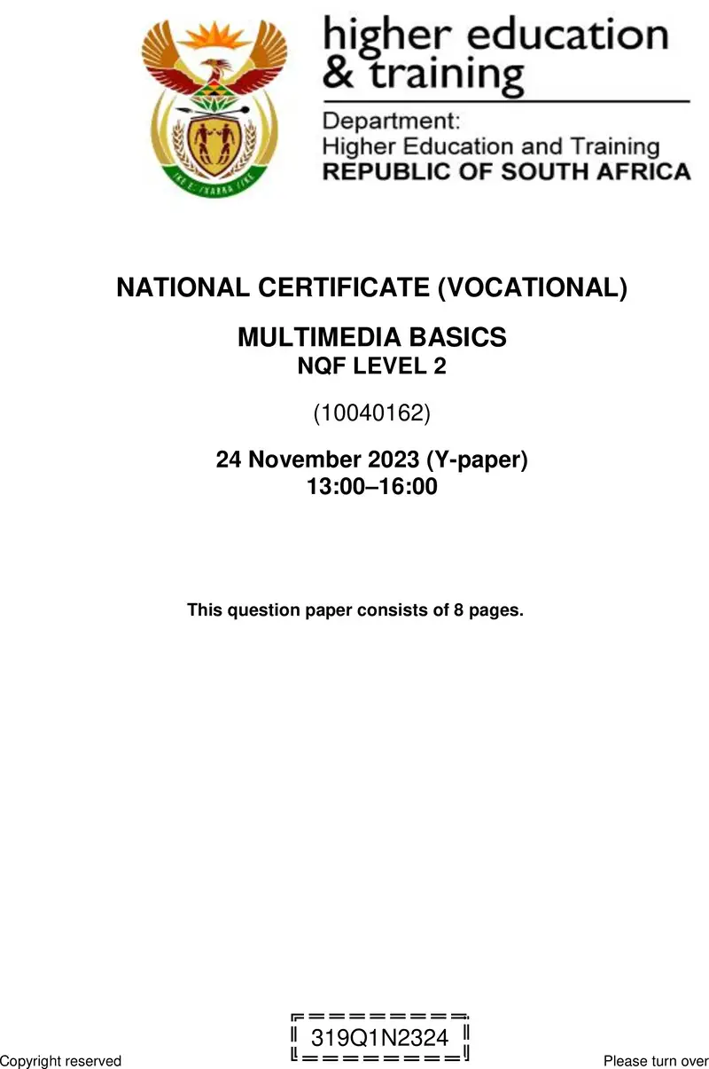 Nc2120 Multimedia Basics L2 QP Nov 2023