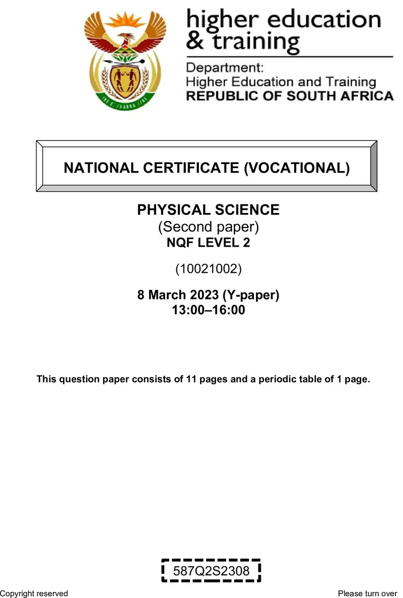 Physical Science L2 P2 Supp QP Feb 2023 Signed Off