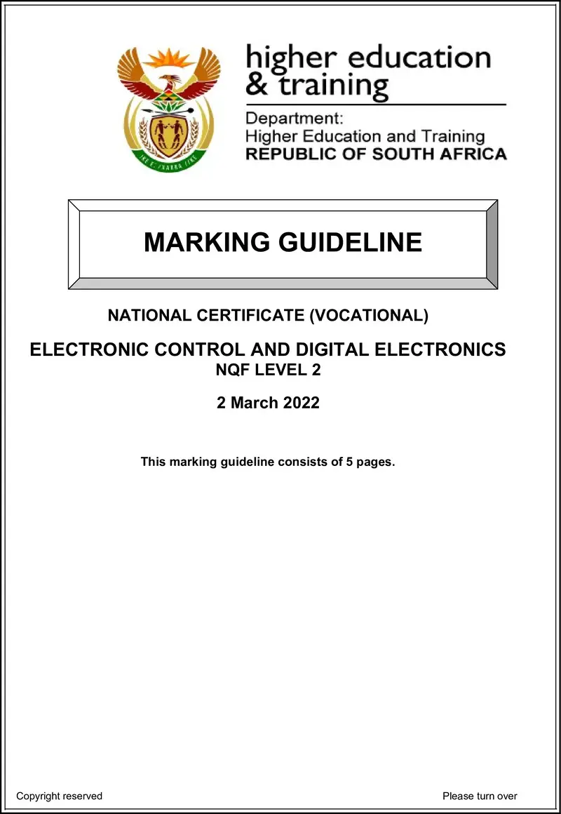 Electronic Control And Digital Electronics L2 Supp Memo Feb 2022