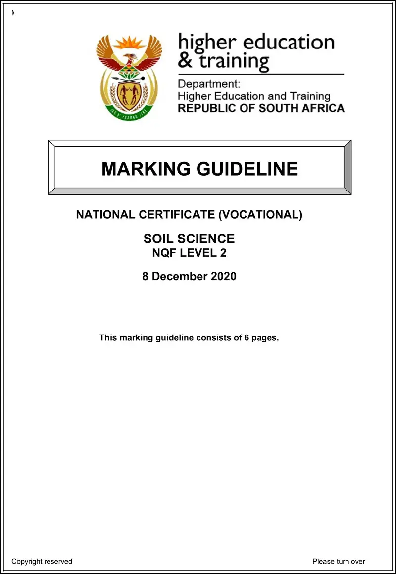 Soil Science L2 MEMO Nov 2020 preview