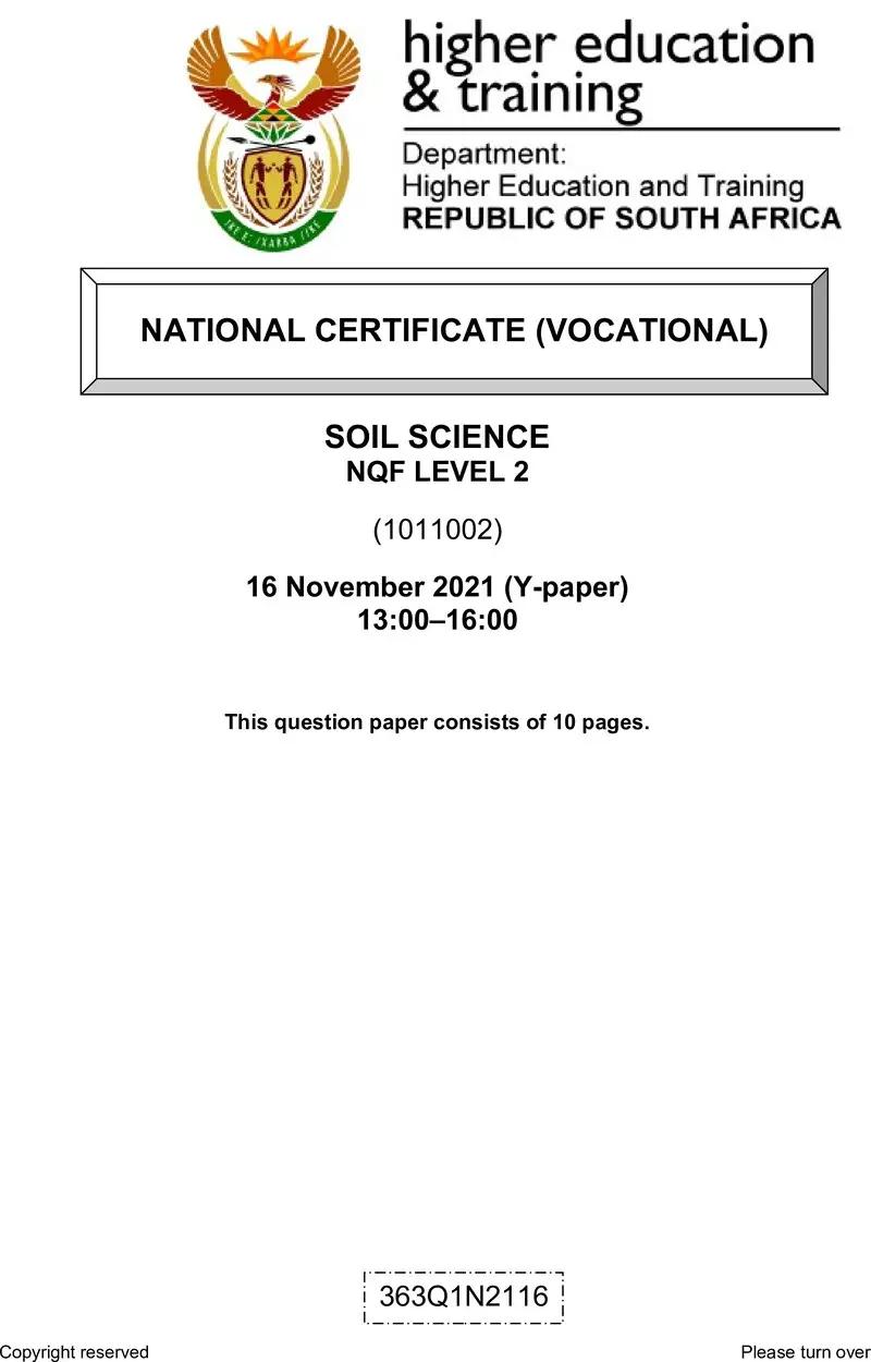 Soil Science L2 QP Nov 2021 Signed Off