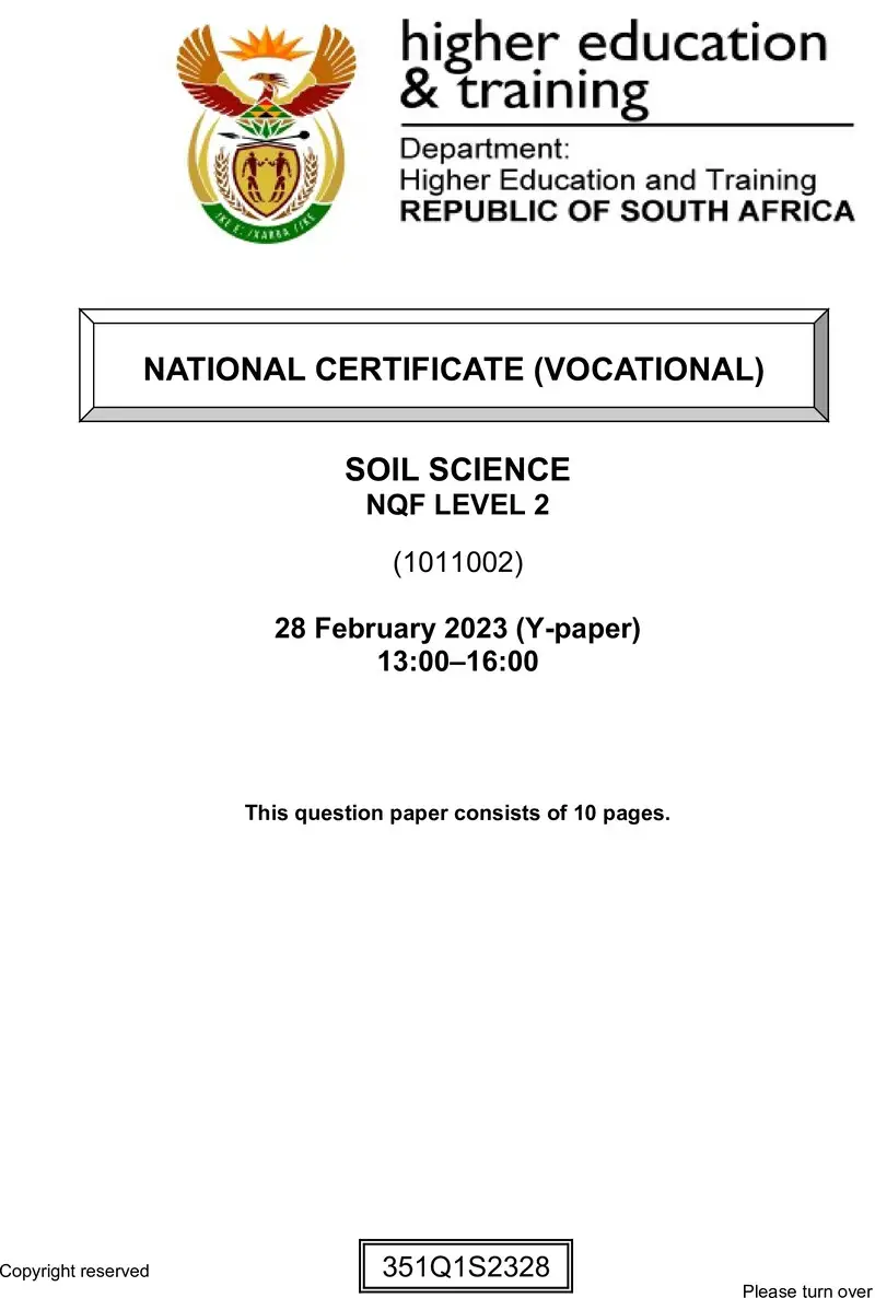 Soil Science L2 QP Sup Feb 2023 Posthumus