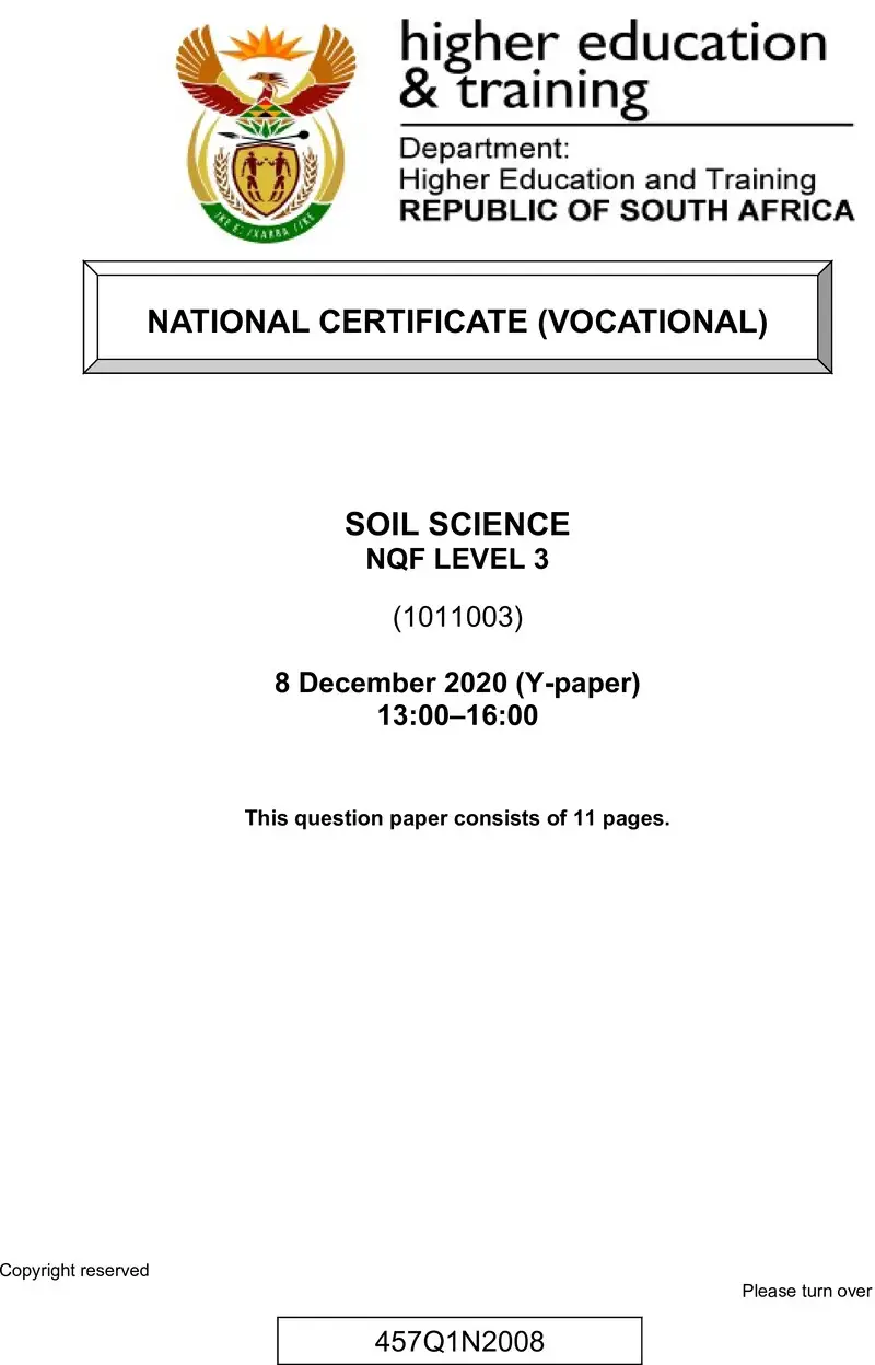 Soil Science L3 QP Nov 2020