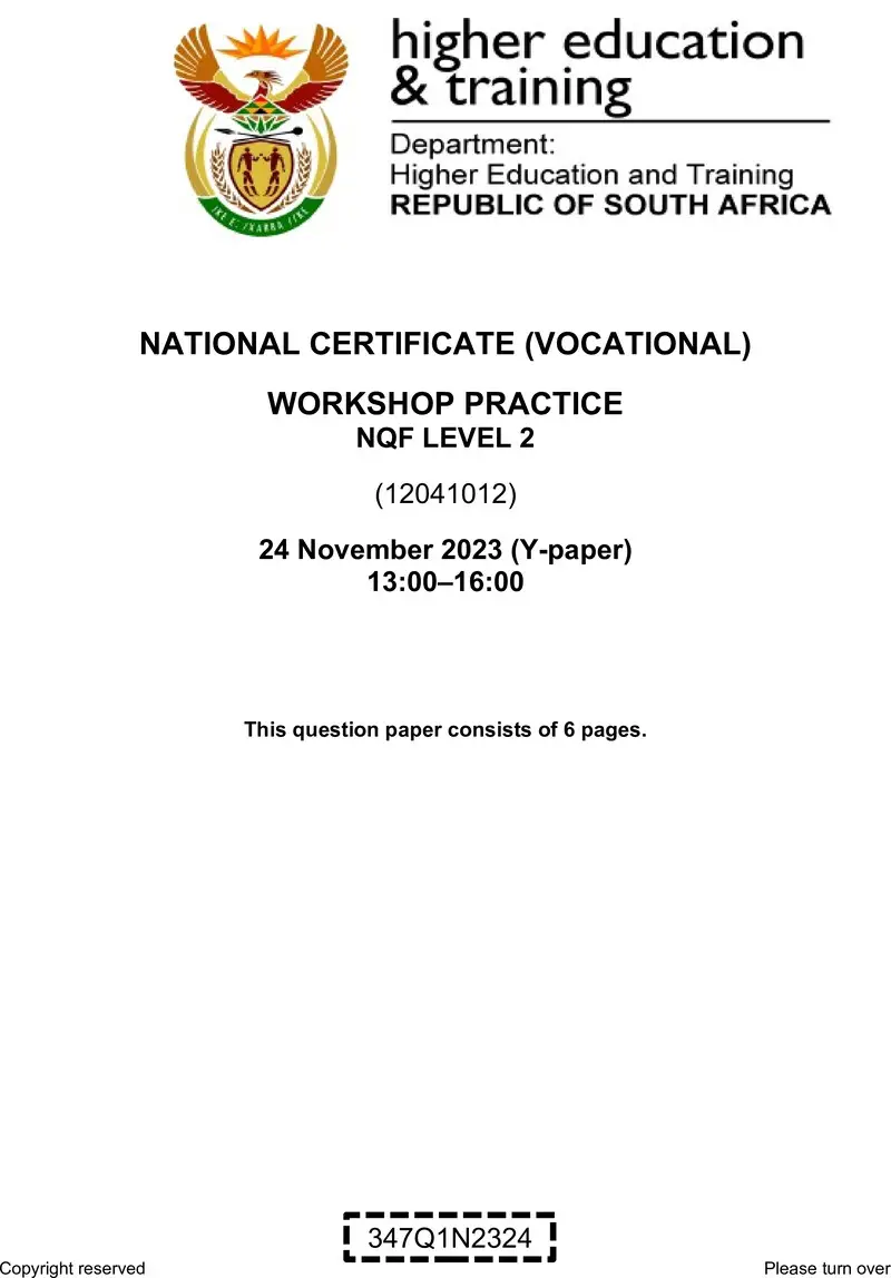 Nc3010 Workshop Practice L2 QP Nov 2023 Signed Off