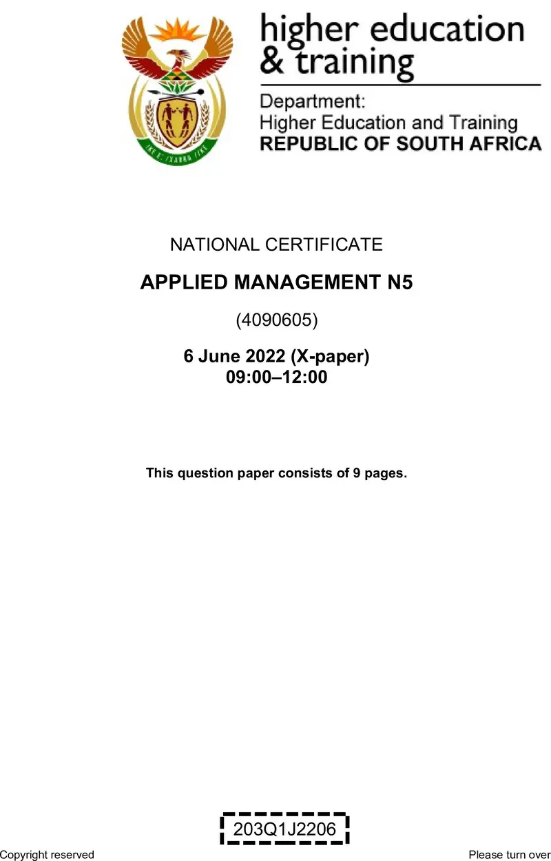 Applied Management N5 QP June 2022